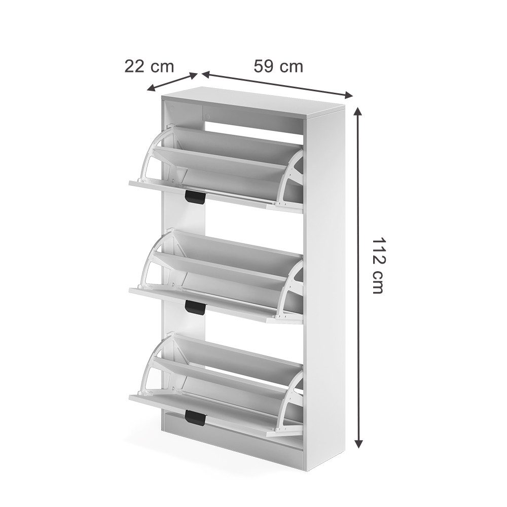 Vicco Schuhkipper Gizmo, Weiß, 59 x 112 cm mit 3 Fächern (1 St)