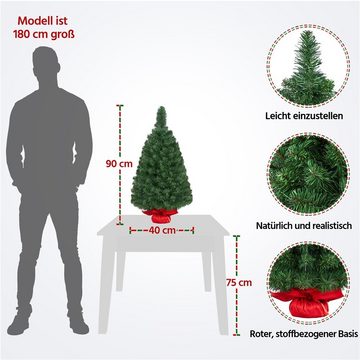 Yaheetech Künstlicher Weihnachtsbaum, Christbaum PVC Tannenbaum