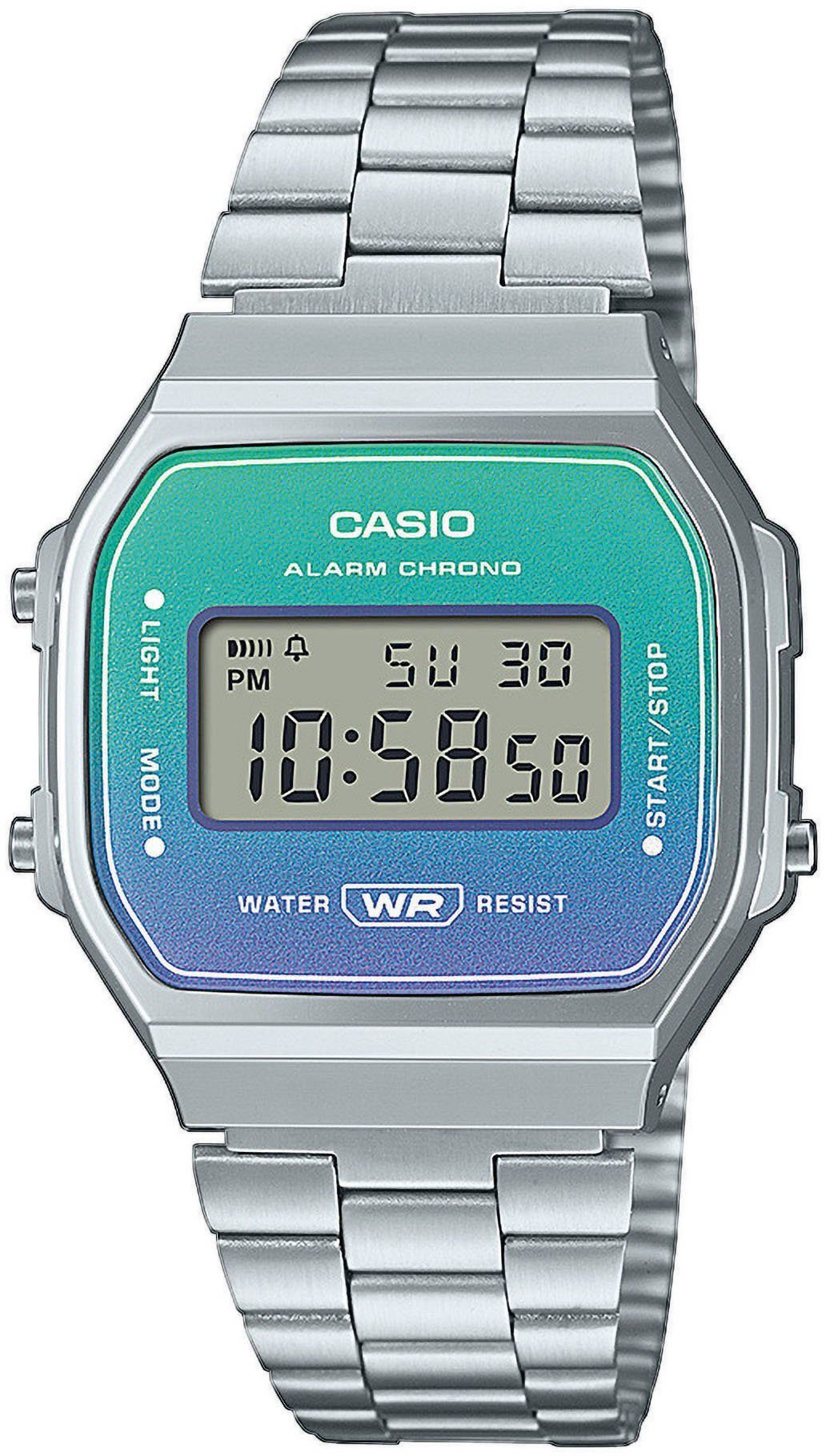 CASIO VINTAGE Chronograph A168WER-2AEF, Quarzuhr, Armbanduhr, Damen, Herren, digital, Retro, Stoppfunktion