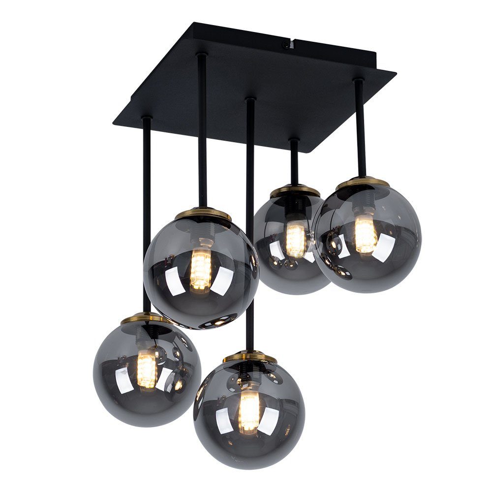 Leuchtmittel LED Deckenleuchte Kugelleuchte, Wohnzimmerleuchte nicht Metall 5-flammig, inklusive, Globo Kugellampe