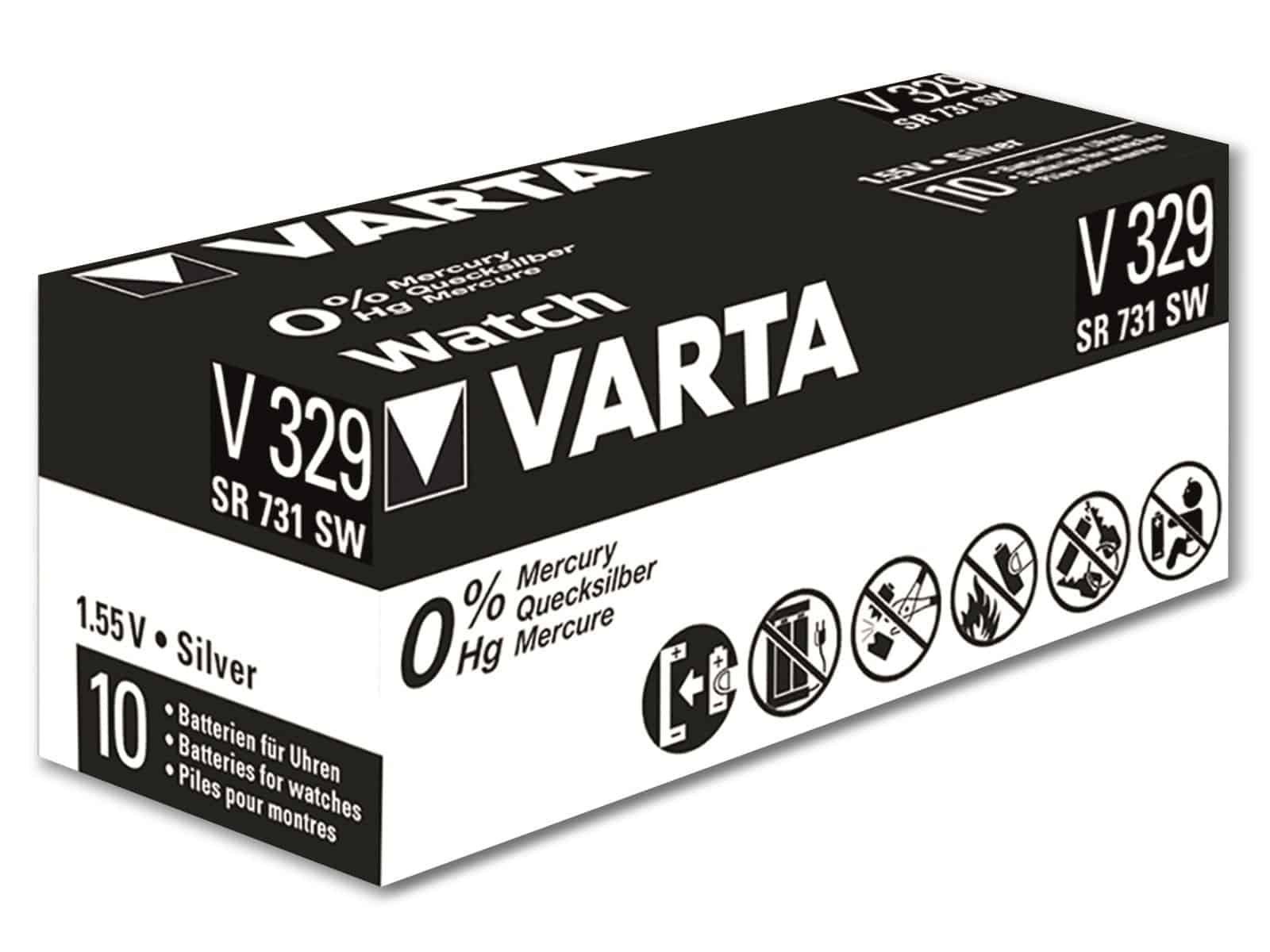 VARTA VARTA Knopfzelle Silver Oxide, 329 Knopfzelle SR731, 1.55V
