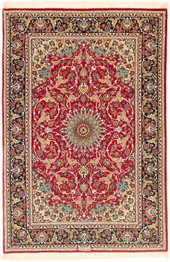 Teppich Isfahan Teppich handgeknüpft rot, morgenland, rechteckig, Höhe: 7 mm, handgeknüpft