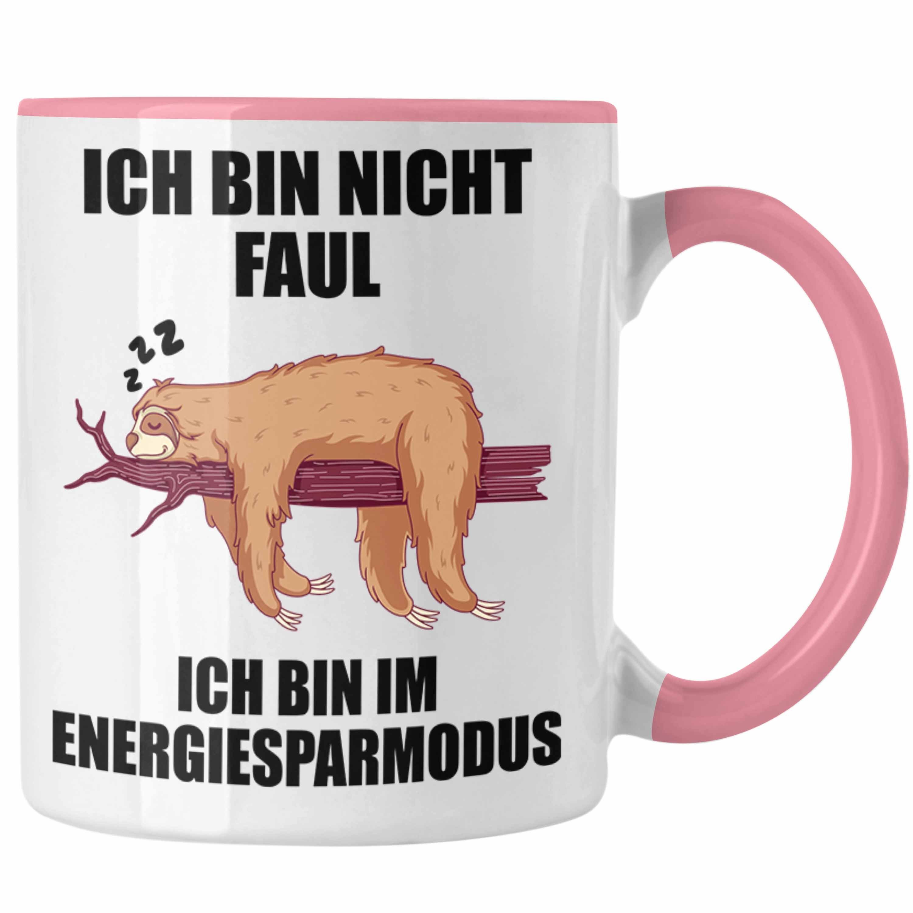 Trendation Tasse Trendation - Lustige Faultier Sprüche Tasse Mitarbeiter Geschenk Arbeitskollege Kollege Kollegin Abschiedsgeschenk Rosa