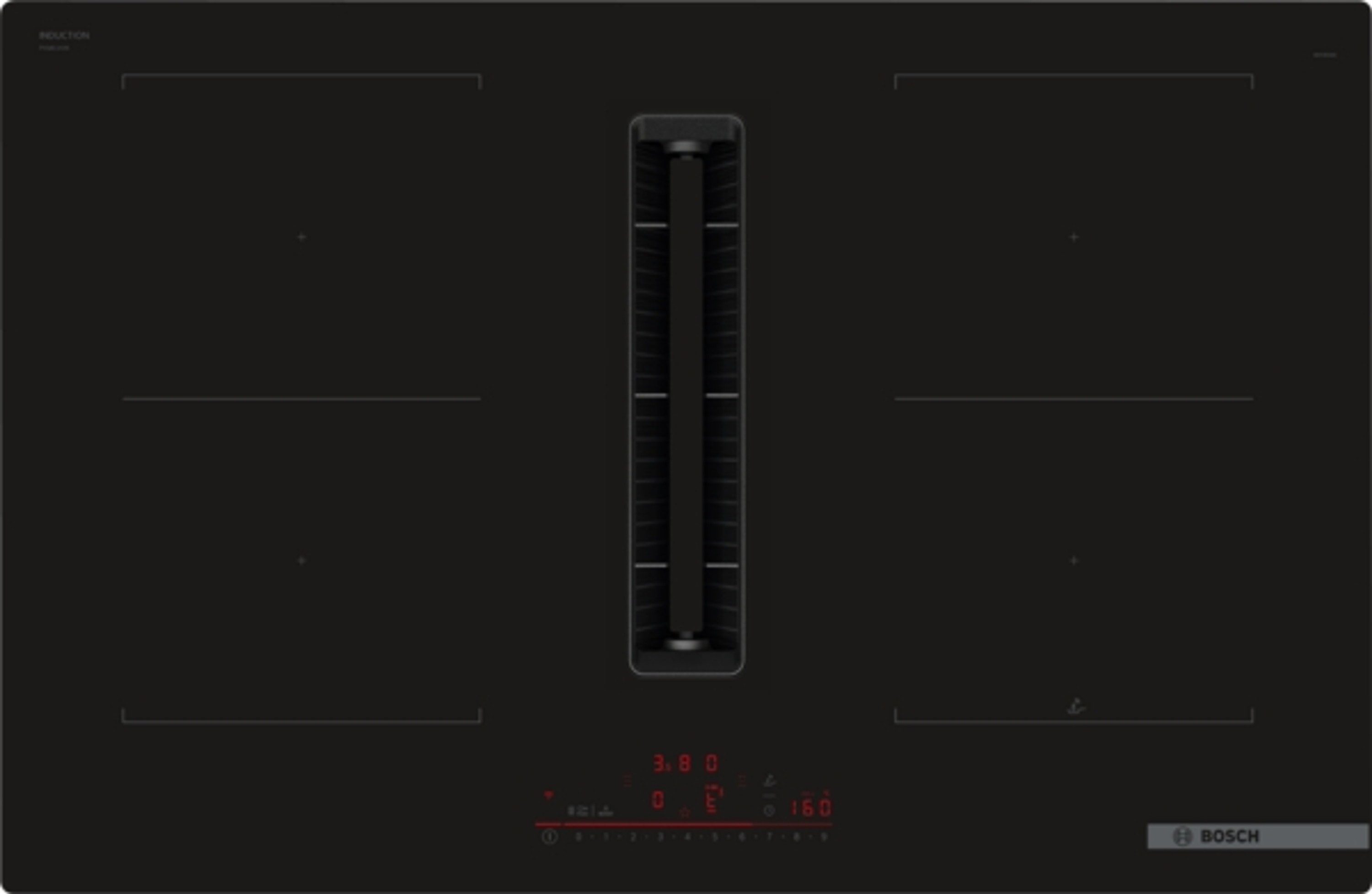 BOSCH Kochfeld mit Dunstabzug 6 PVQ811HGA6, Direct Select, PowerBoost, Restwärmeanzeige