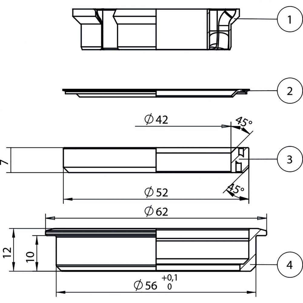 Centurion Fahrradlenker Centurion Acros Steuersatz Top - Id56/Od62