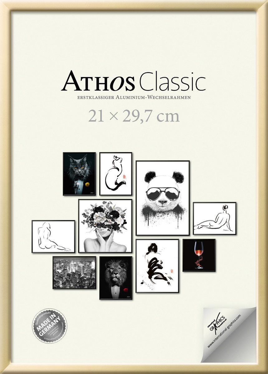 International Graphics 2020 GmbH Bilderrahmen Athos Classic+, Aluminium, Made in Germany, Wechselrahmen, Fotorahmen