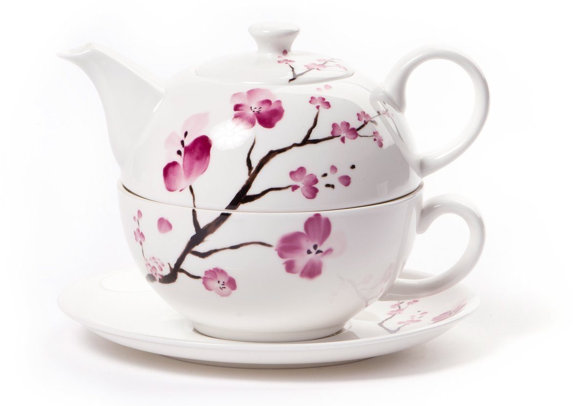Shamila Teekanne Tea for One Set "Cherry Blossom" Tee Set Tee Service für eine Person, (1-St)