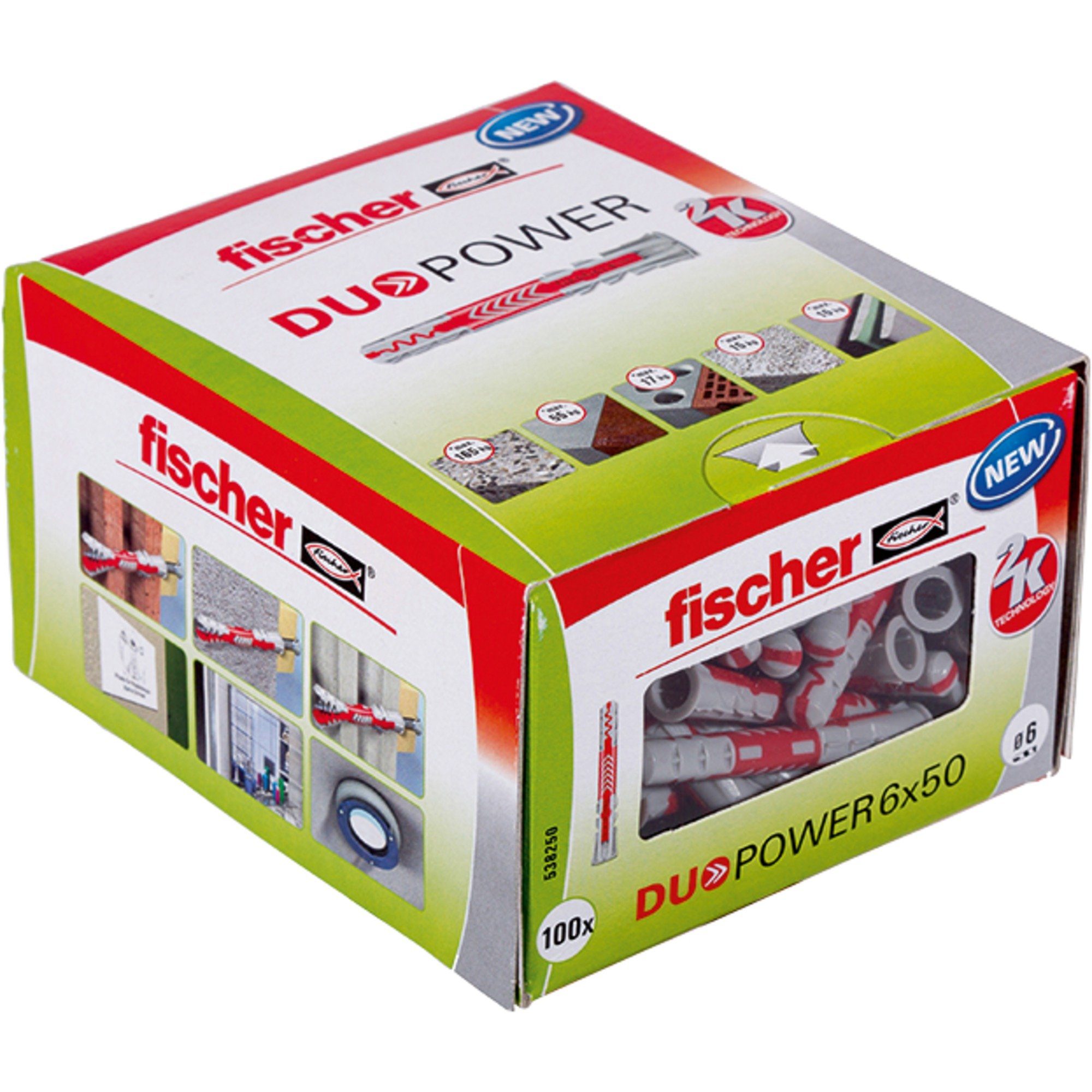 Fischer Universaldübel fischer Dübel DUOPOWER 6x50 LD, (100 Stück)