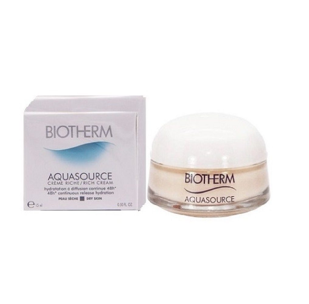 BIOTHERM Gesichtspflege Aquasource Rich Creme natürliche Creme, für intensiv Inhaltsstoffe Mädchen für für Creme, Geschenk von 15ml Hauttypen, alle Damen, Gesicht Tierversuchen, Creme Frauen frei cream das feuchtigkeitsspendende Biotherm Pflegecreme Face 1-tlg., feuchtigkeitspendene