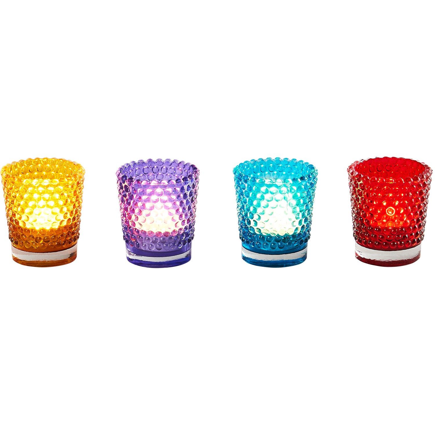 Marrakesch Orient & Mediterran Interior Teelichthalter 4er Set Orientalisches Teelichtglas Alian handgemacht aus Glas 6,5 cm (4 St), Handarbeit