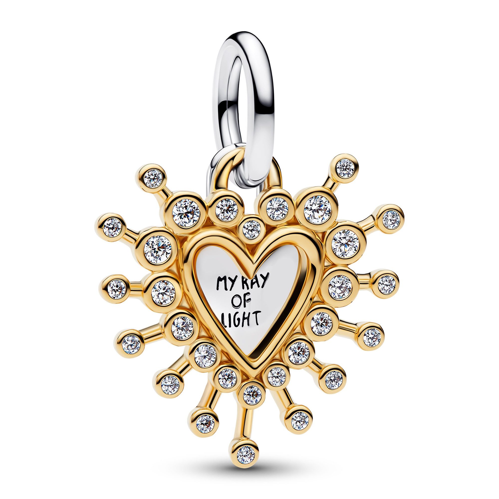 Pandora Herzanhänger Charm-Strahlendes Zweifarbig