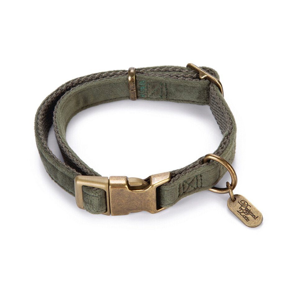 Hunde-Halsband Hundehalsband Velura grün