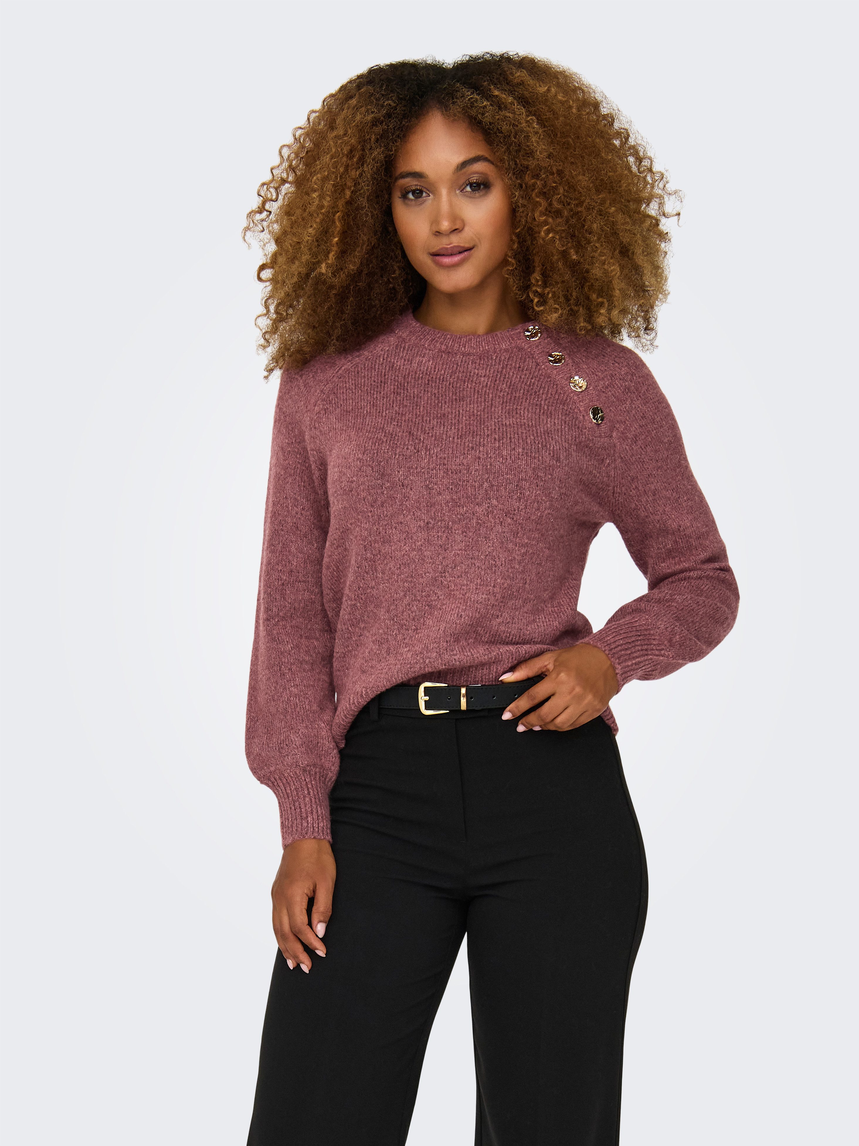 ONLY Rundhalspullover ONLEMMA LS BUTTON ONECK günstig online kaufen