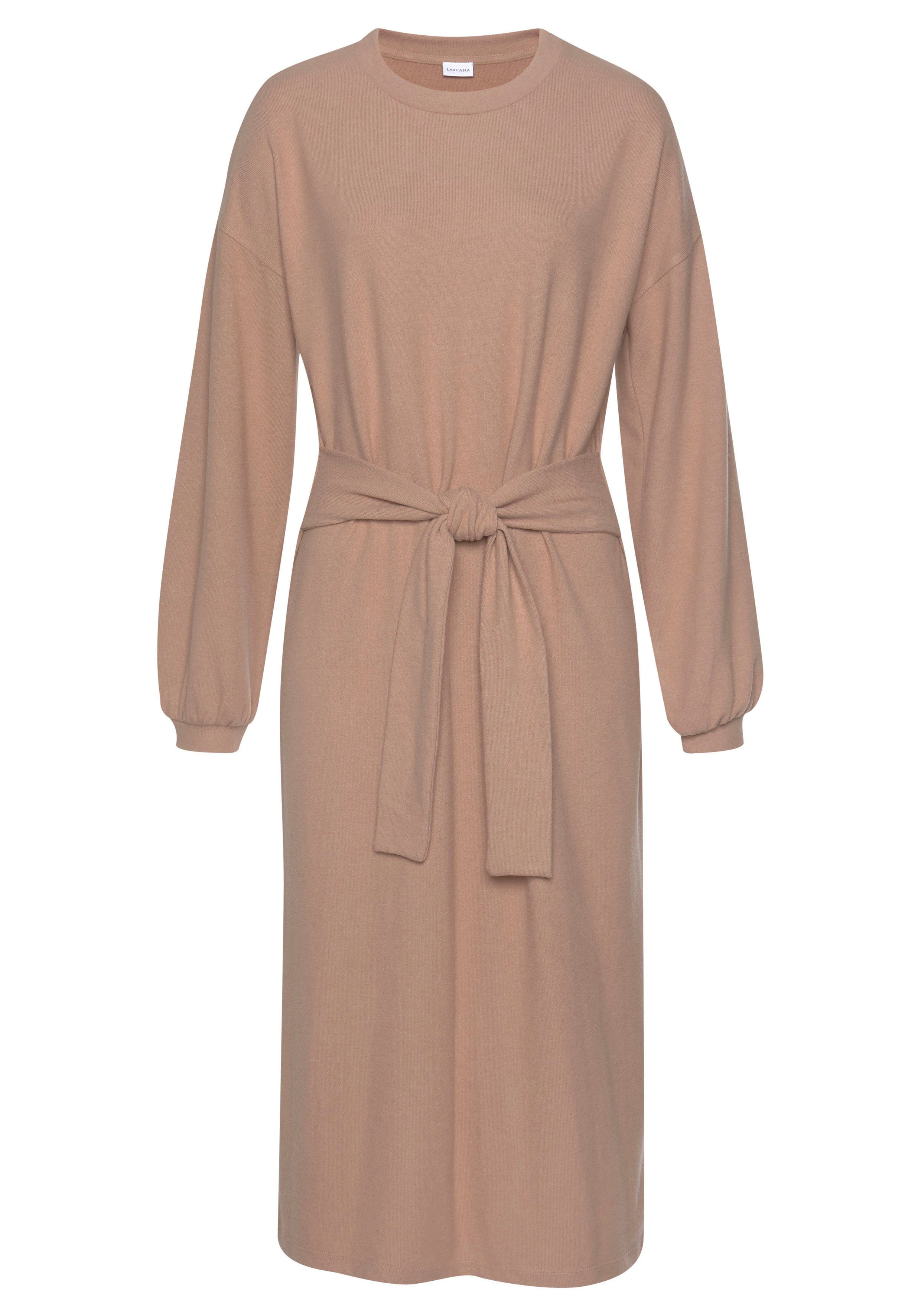 LASCANA Strickkleid Loungekleid mit Taillengürtel, Loungewear. € 49,99