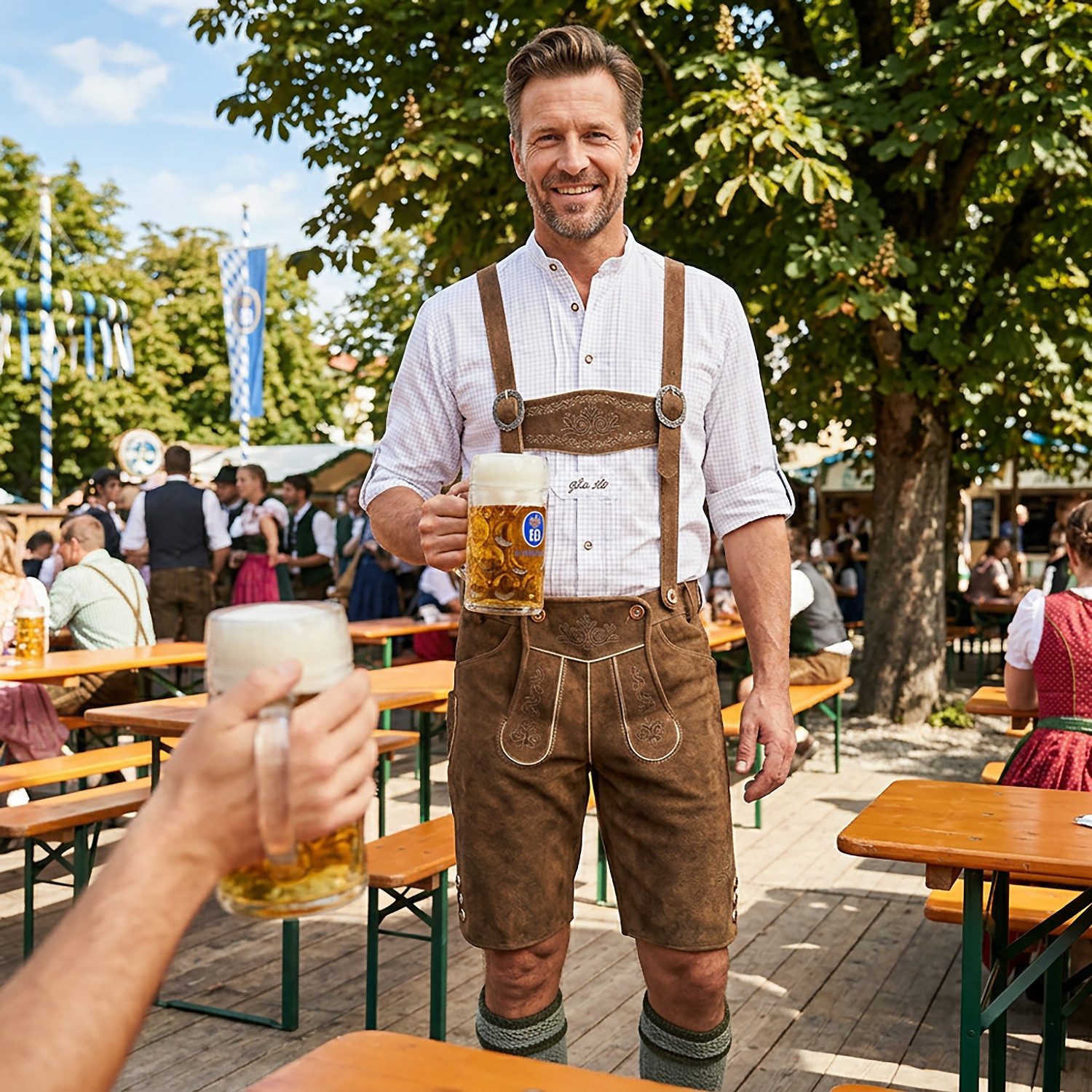 Wiesnkönig Trachtenlederhose Lederhose Tegernsee K13 kurz