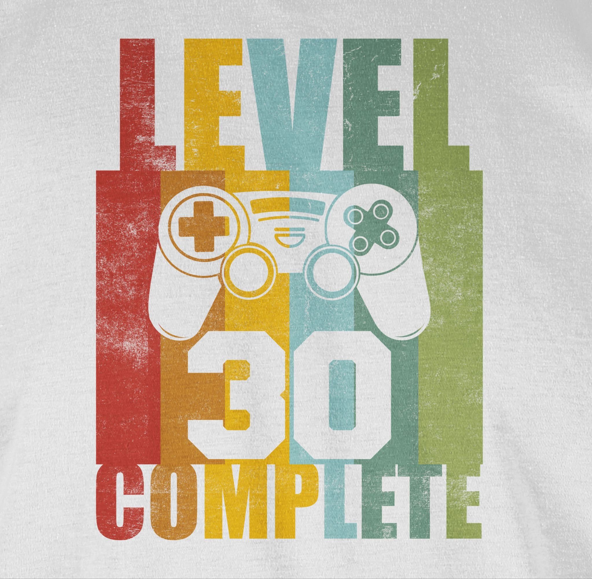 Weiß 30. Shirtracer Level Vintage complete 30 T-Shirt 3 Geburtstag