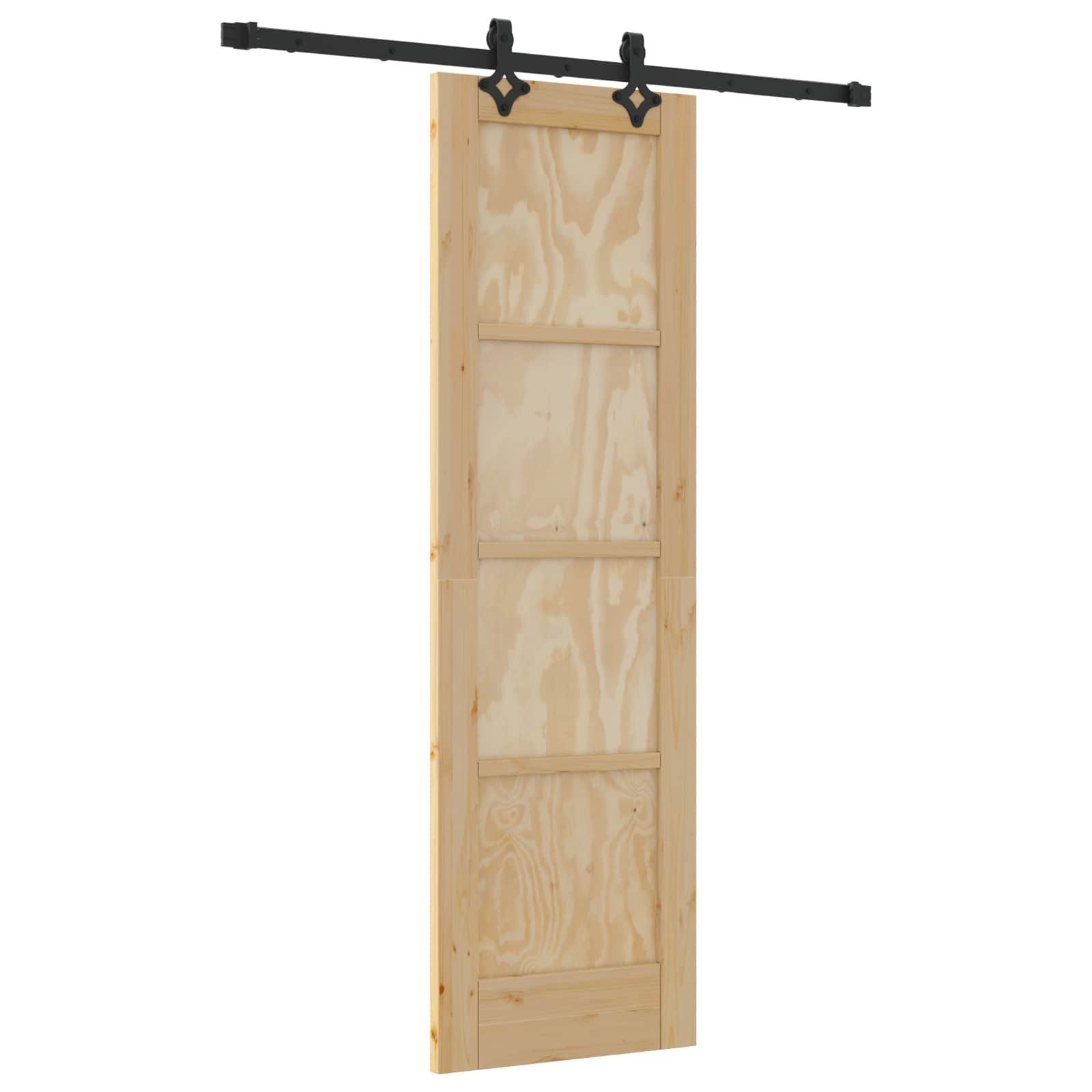 vidaXL Haustür Schiebetür ORKDAL 61 x 198,5 cm Massives Kiefernholz Natur (1-St)