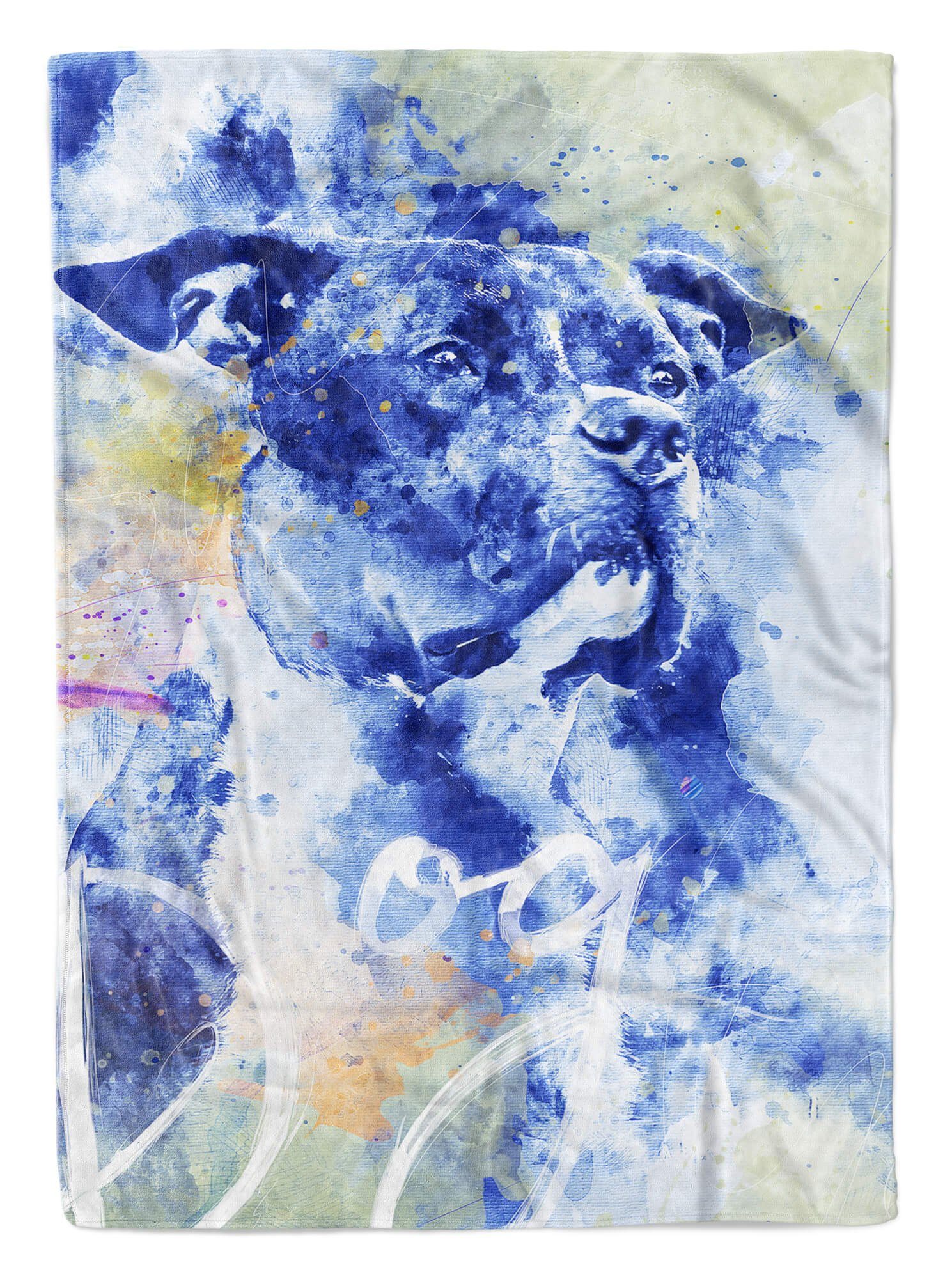 Moti, II Kuscheldecke Handtücher (1-St), Sinus Handtuch Dog Art Kunstvoll Strandhandtuch Handtuch Baumwolle-Polyester-Mix Saunatuch Serie SplashArt Tier