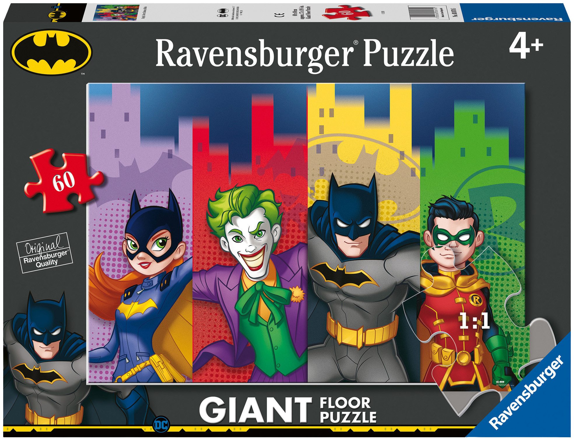 Ravensburger Puzzle Batgirl, Joker, Batman, Robin, 60 Puzzleteile, Made in Europe