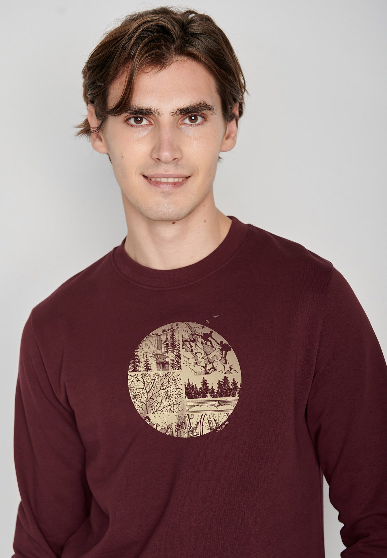 GreenBomb Sweatshirt Wild Nature Mountain Circle Motiv Berge