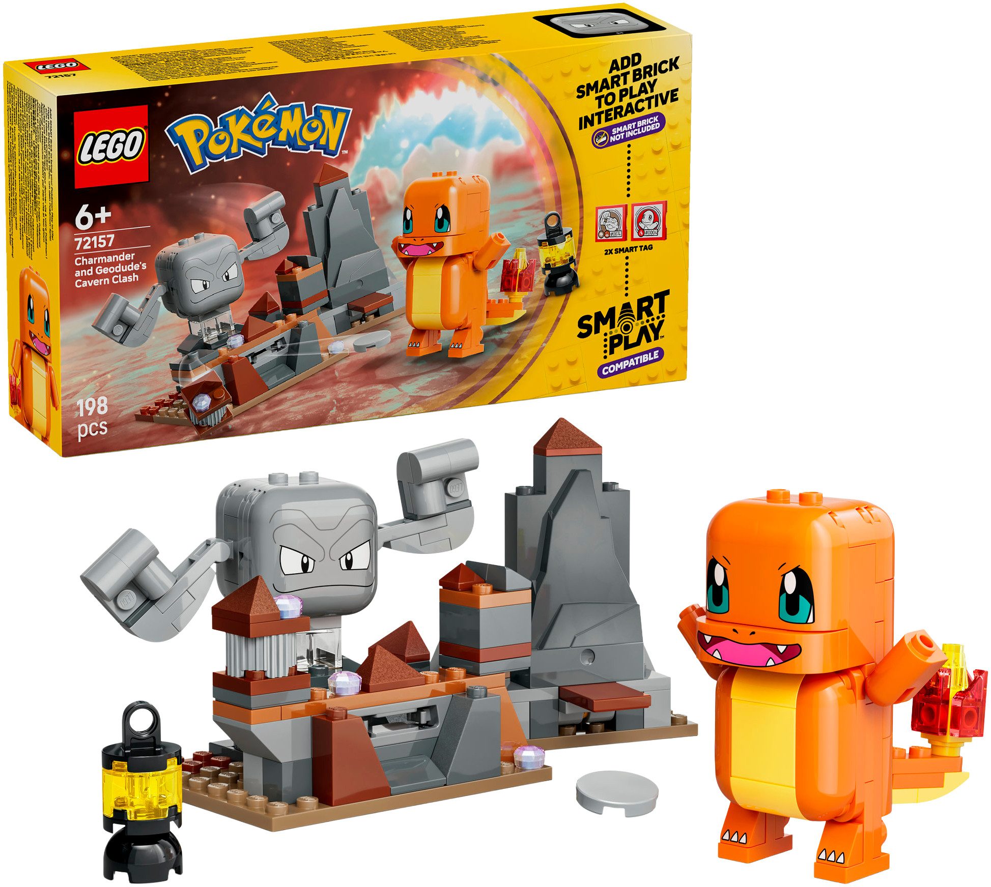 LEGO® SMART Play™ Glumandas und Kleinsteins Höhlenduell (72157) Konstruktionsspielsteine, (198 St), LEGO Pokémon, Mit SMART Brick kompatibel (nicht enthalten)