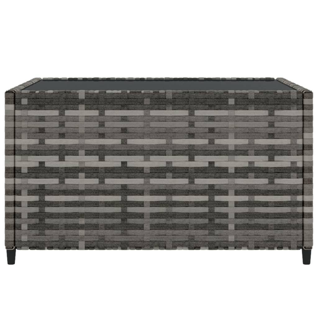 vidaXL Gartentisch Garten-Couchtisch Quadratisch Grau 50x50x30 cm Poly Rattan (1-St)