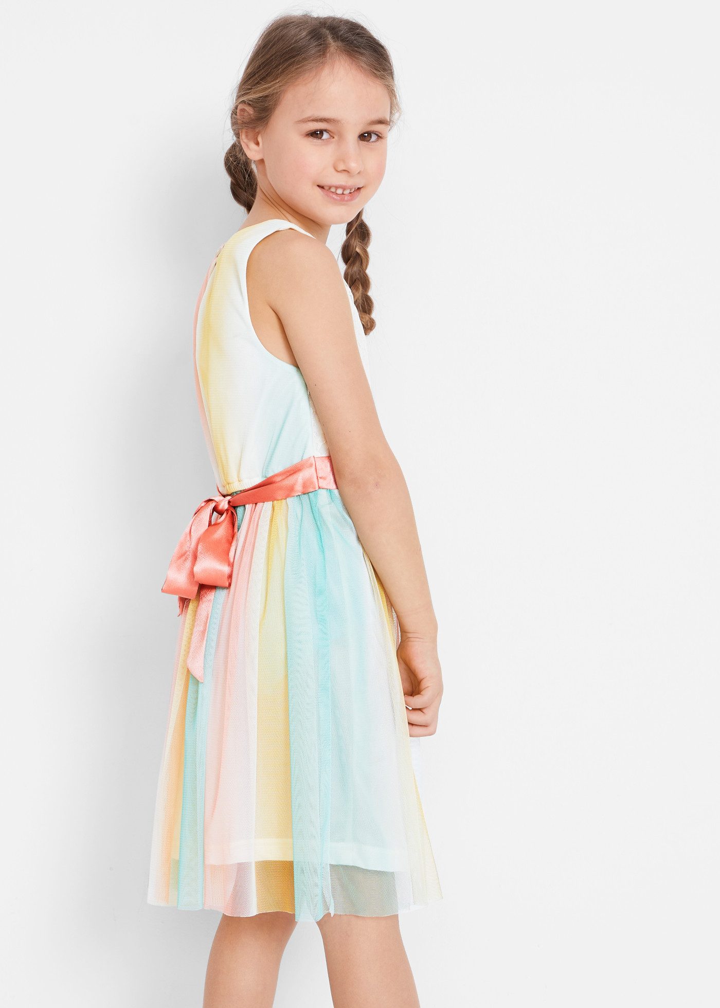 bonprix Midikleid festlicher Stil, Spitzenoberteil, mit Binde-Schleife am Rücken