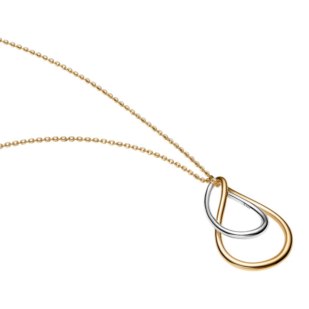 Pandora Kette mit Anhänger 364668C00-50, Bicolor, Vergoldet, Organisch