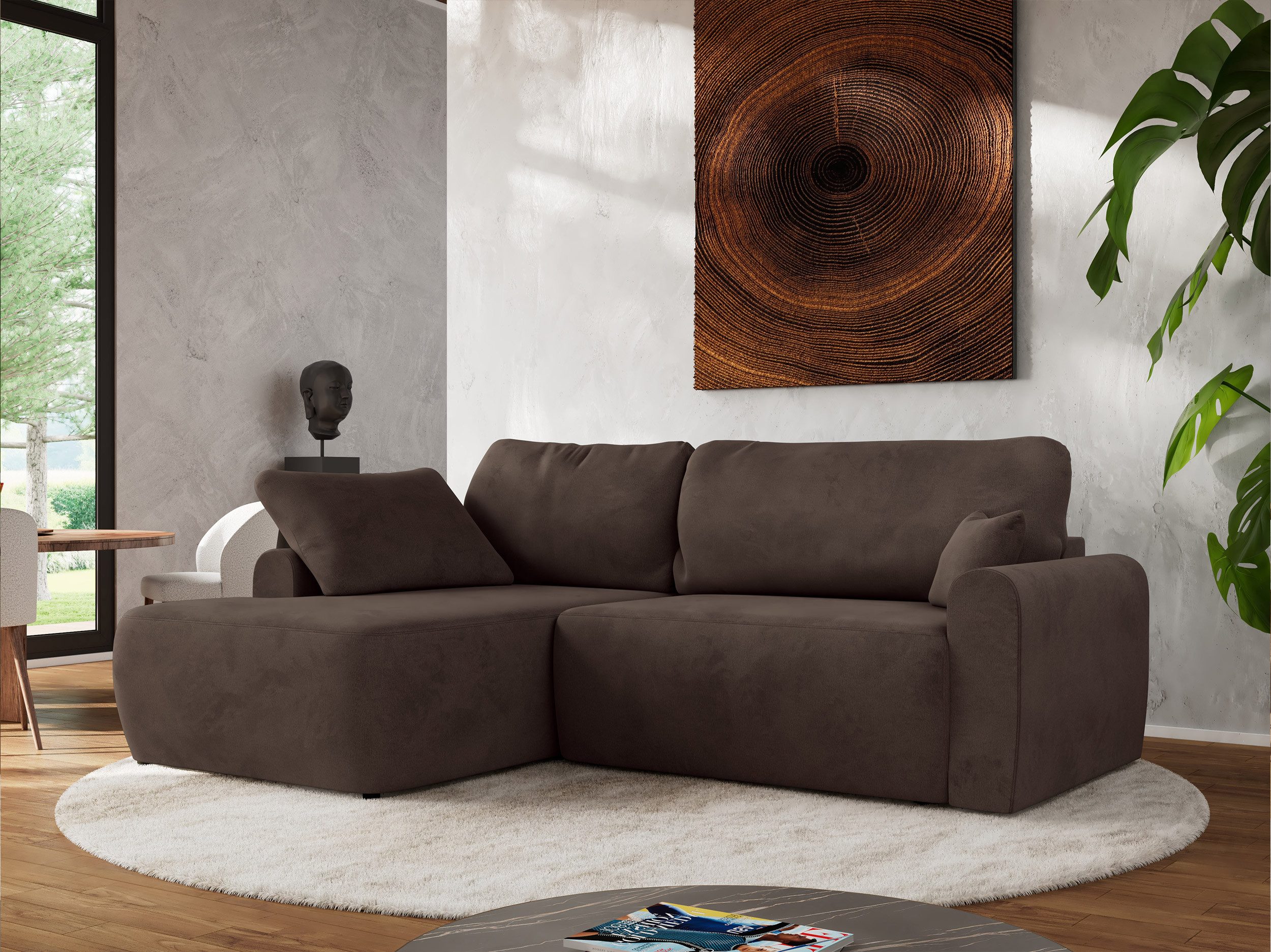 MKS MÖBEL Ecksofa CUBO L, Set, Gepolsterte Eckcouch, Wellenfedern, HR35-Schaum, L-form, Schlaffunktion, Bettkasten