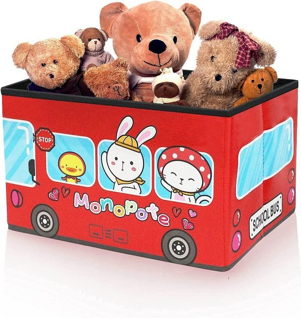 BeebeeRun Aufbewahrungsbox Kinderspielzeug Schuhbus Staubox Spielzeugkiste für Kinder ab 3 Jahren, gepolsterter Sitzbox mit Stauraum & Deckel, Weihnachtsgeschenk