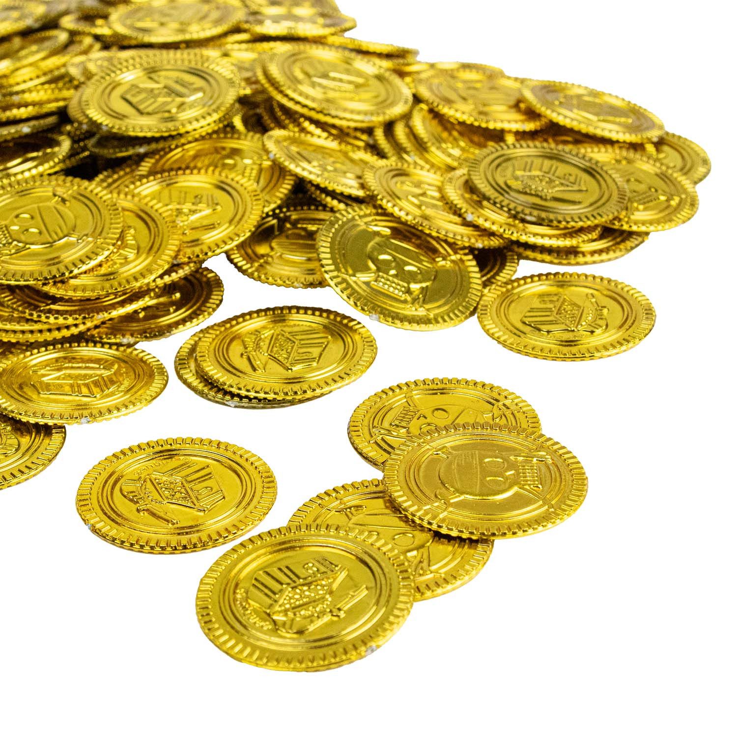 Unique Industries Inc. Kostüm 144 Goldmünzen Spielgeld - Piratenschatz – Bild 3 von 5