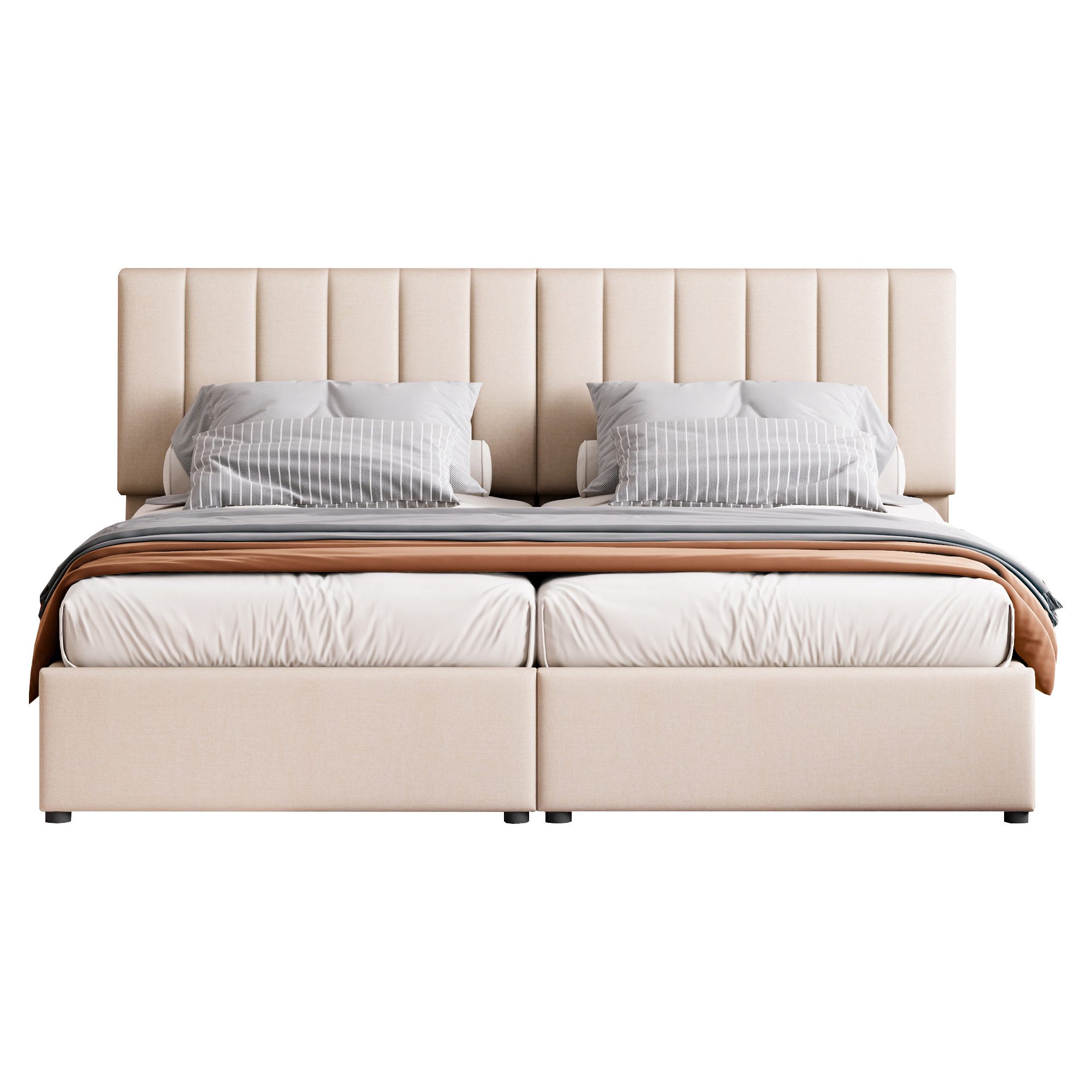 Flieks Polsterbett, Hydraulisches Stauraumbett Doppelbett 180x200cm günstig online kaufen