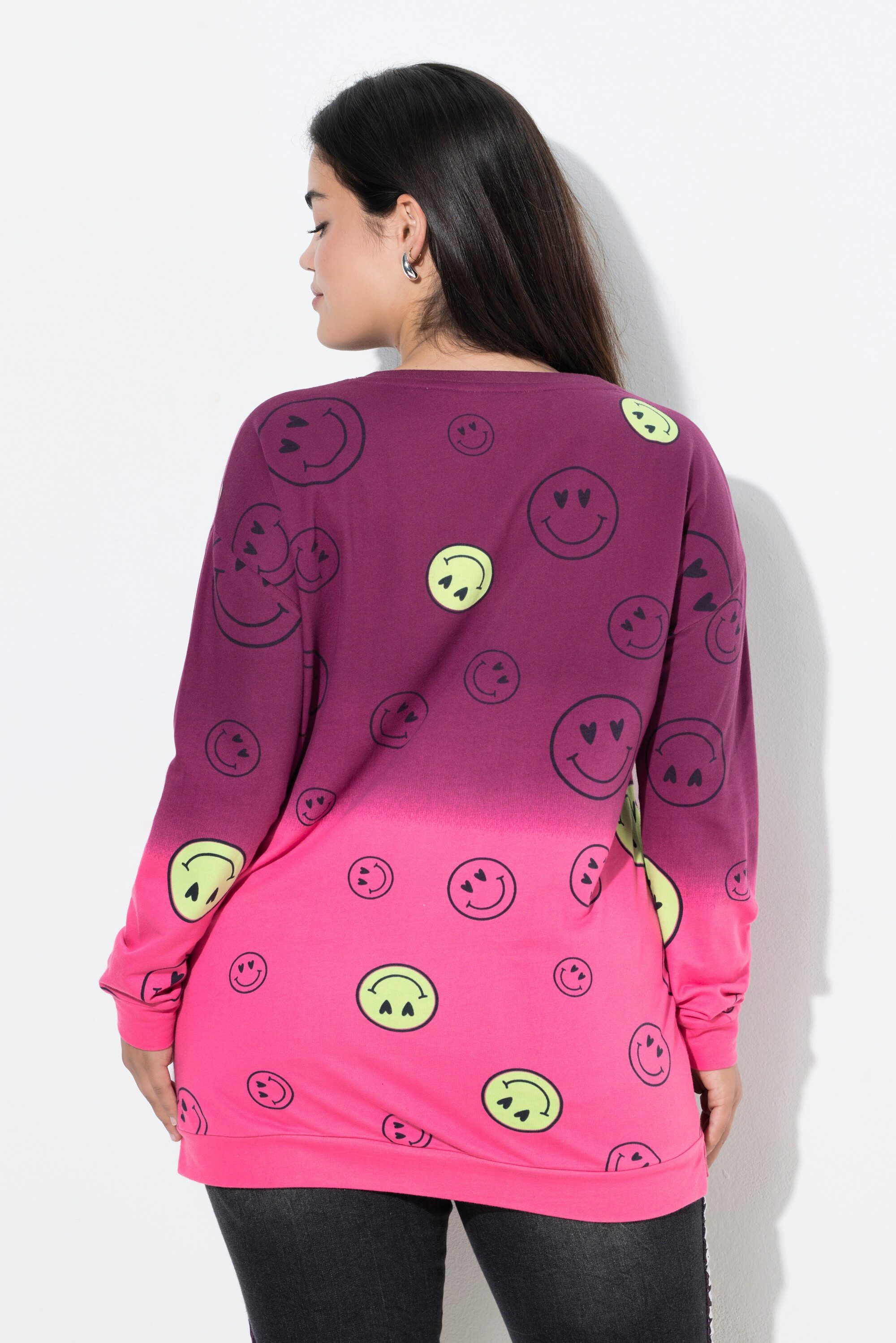 Angel of Style Sweatshirt Sweatshirt oversized Farbverlauf Smiley Langarm