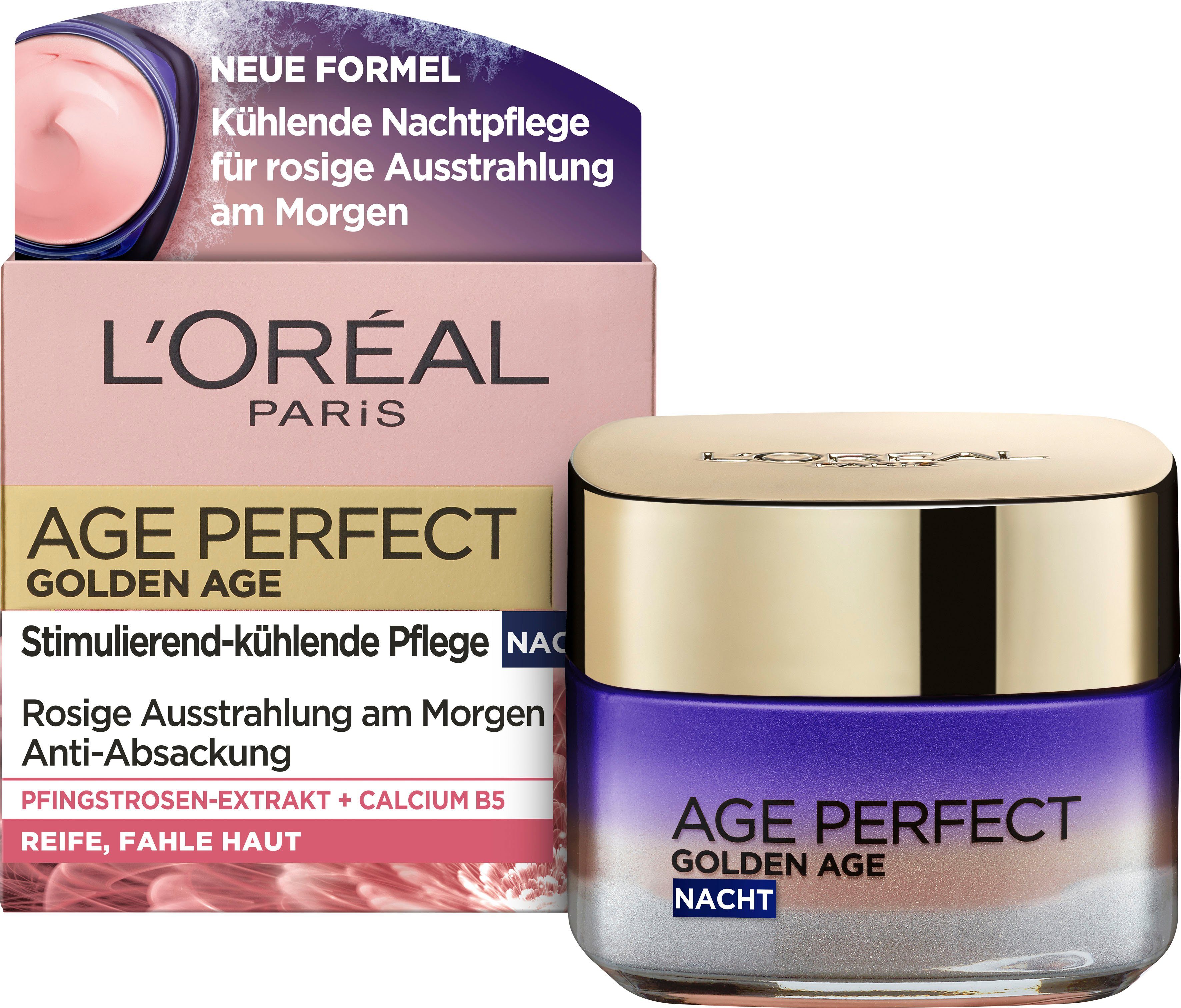 L'ORÉAL PARIS Feuchtigkeitscreme AGE PERFECT GOLDEN AGE ROSÉ-NACHTPFLEGE, mit Neo-Calcium