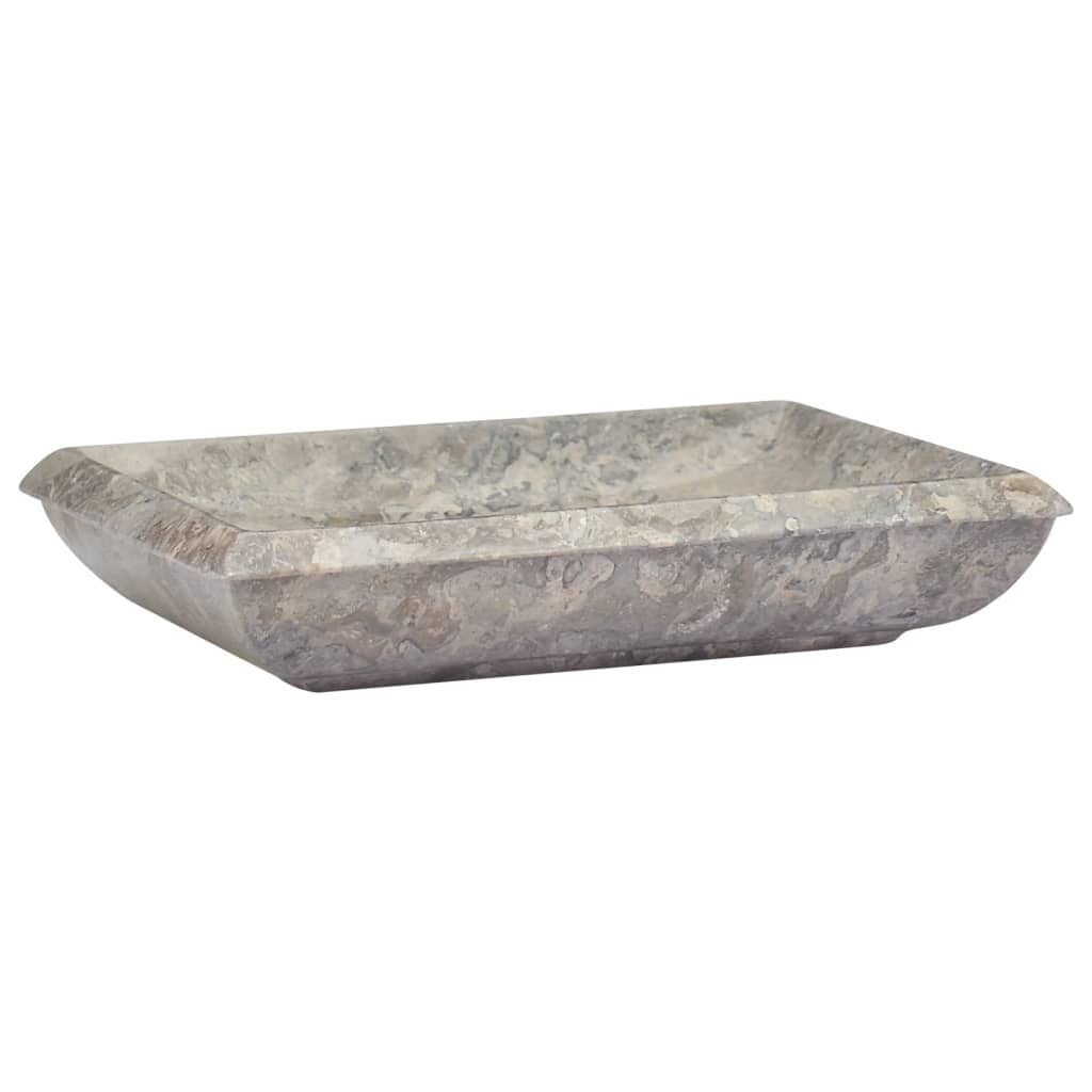 vidaXL Waschbecken, Waschtisch Grau 50x35x10 cm Marmor