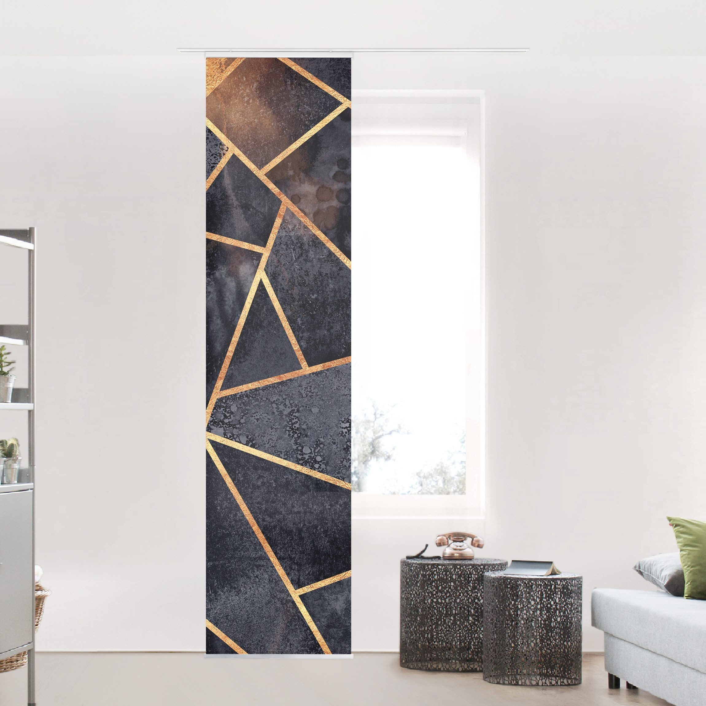 Bilderdepot24 Schiebegardine modern Flächenvorhang blickdicht Onyx günstig online kaufen