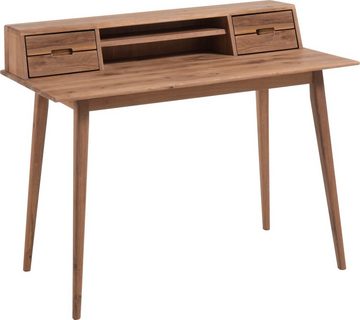 MCA furniture Schreibtisch Melbourne, Massivholz Asteiche geölt mit Schubladen, Breite 110 cm