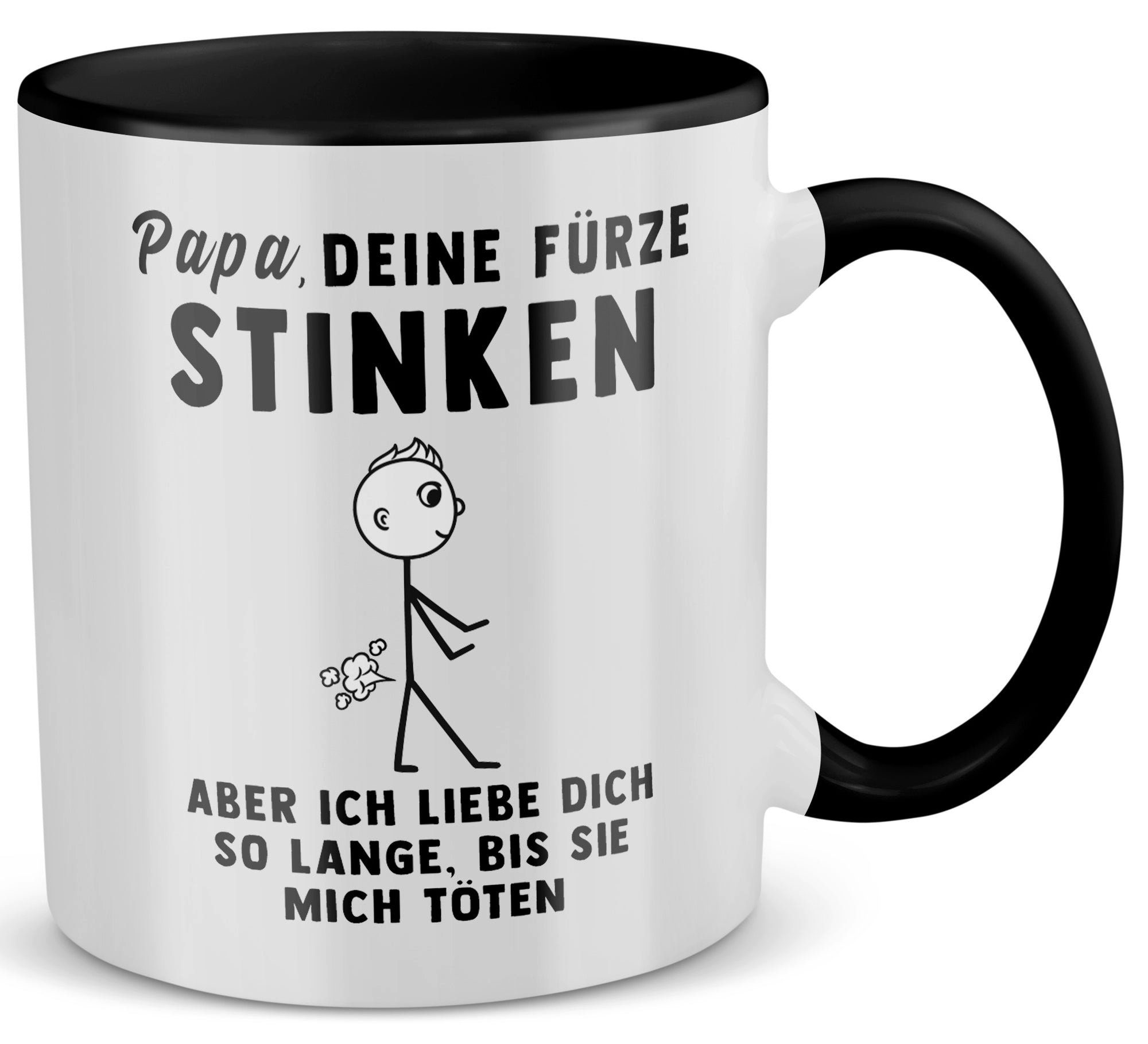 22Feels Tasse Papa Geschenk Fürze Stinken Vatertag Vater Geburtstag Weihnachten Papi, Keramik, Made in Germany, Spülmaschinenfest, Zweifarbig