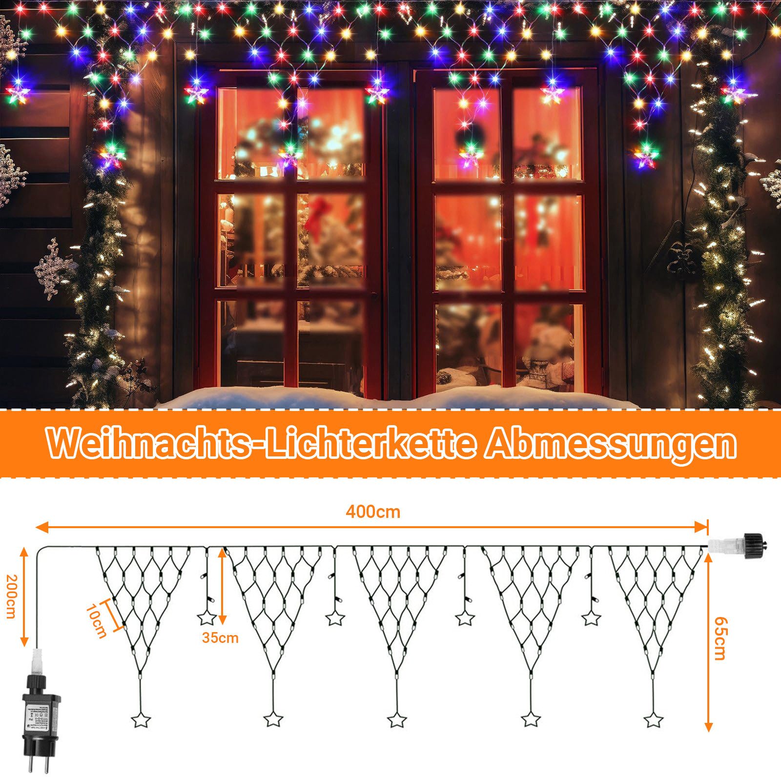 Rosnek LED-Lichtervorhang LED Lichterkette Sterne Weihnachten,LED günstig online kaufen