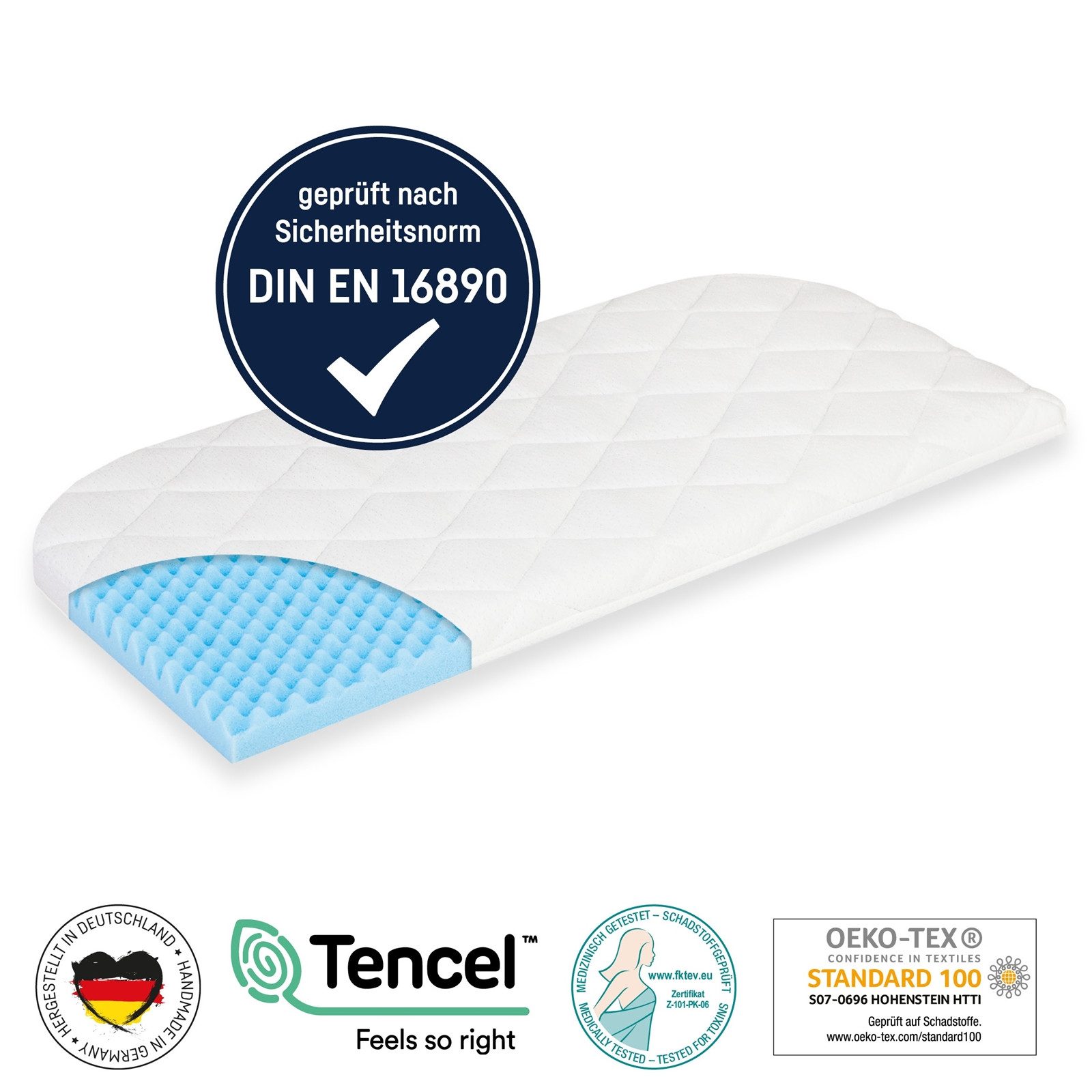 Beistellbett-Matratzen Julius Zöllner Matratze für Beistellbett 81x43 cm Dr. Lübbe Air Plus, Julius Zöllner