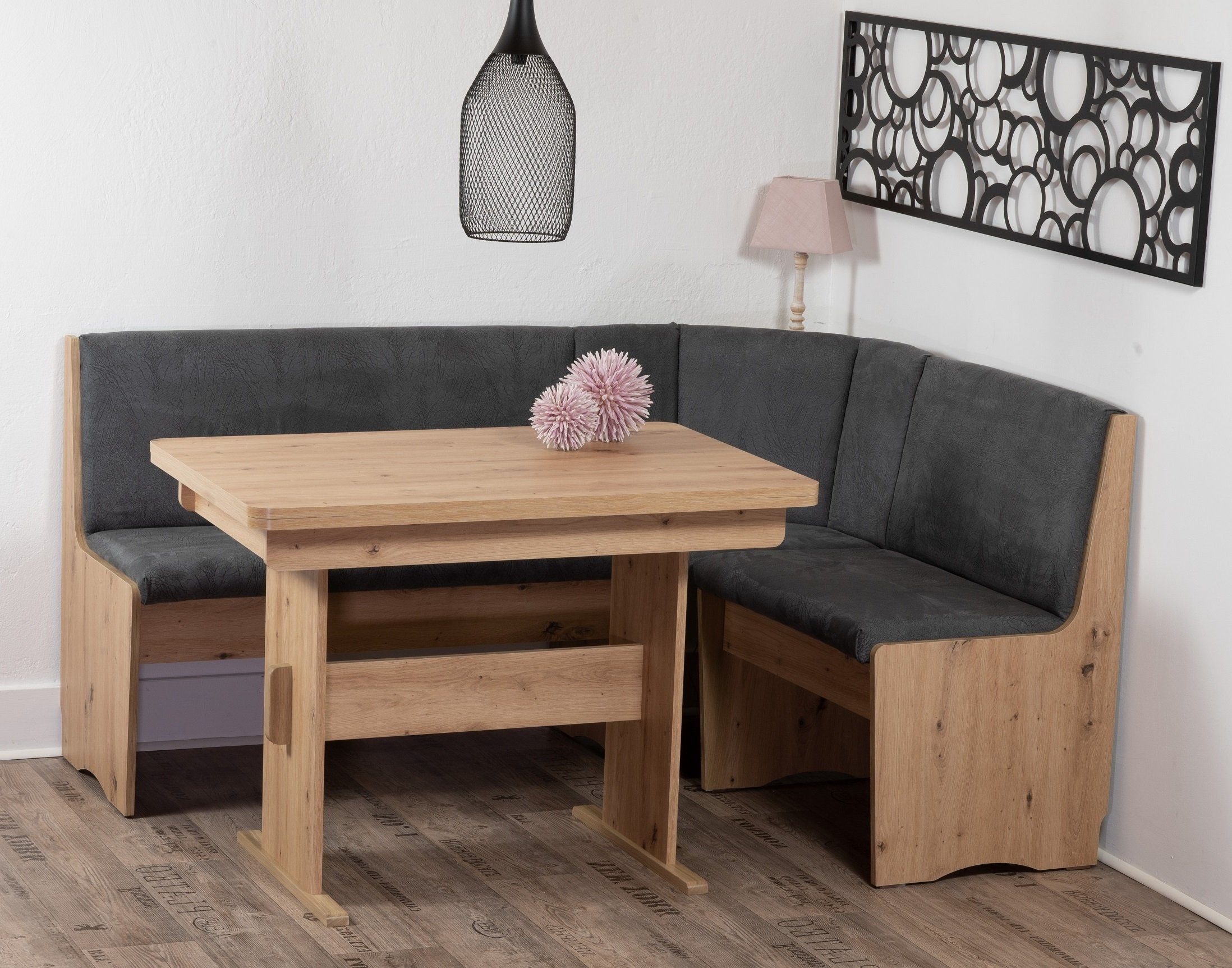 Stolebaenk Eckbankgruppe Duisburg Artisan Titanic Duisburg PE/MA, (Eckbankset, 1 x Eckbank, 1 x Tisch, 2 x Stuhl)