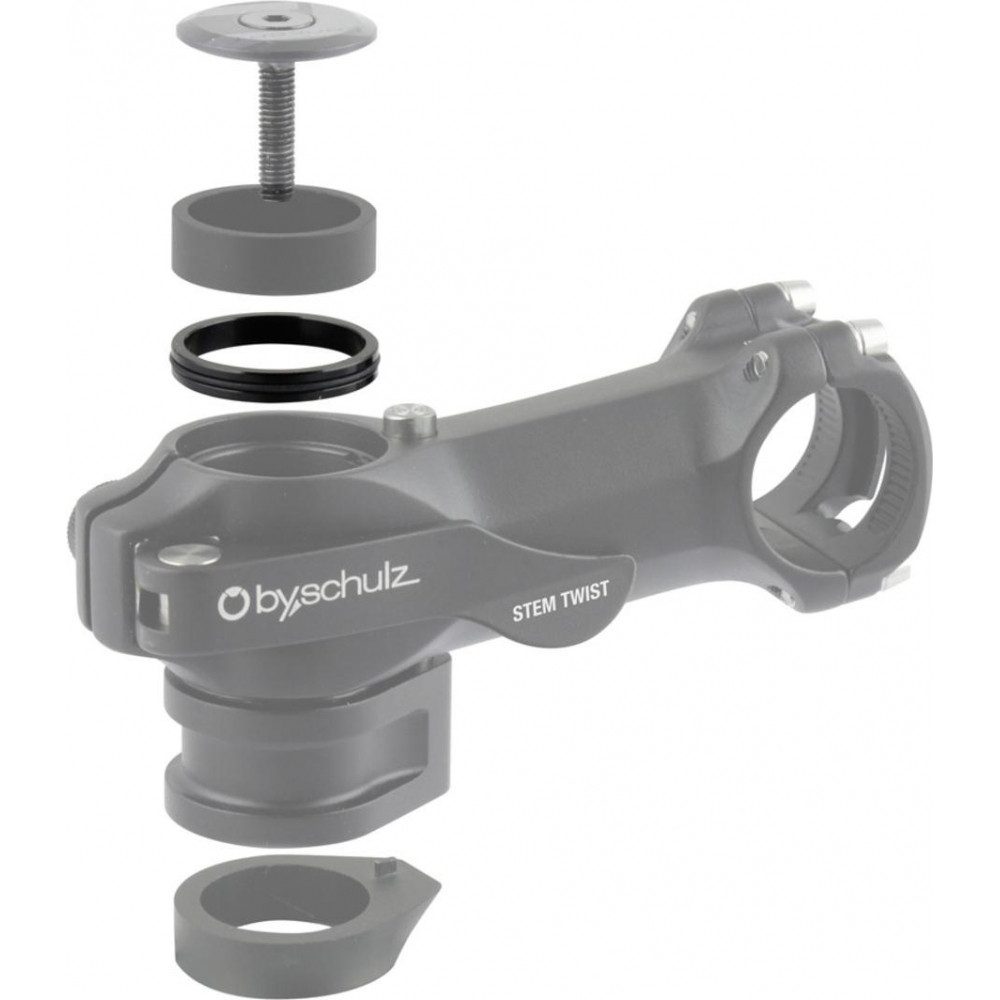 by.schulz Lenkervorbau SB-Verpac Spacer Top Cap 1 1/8 Zoll schwarz für Fahrradgabeln