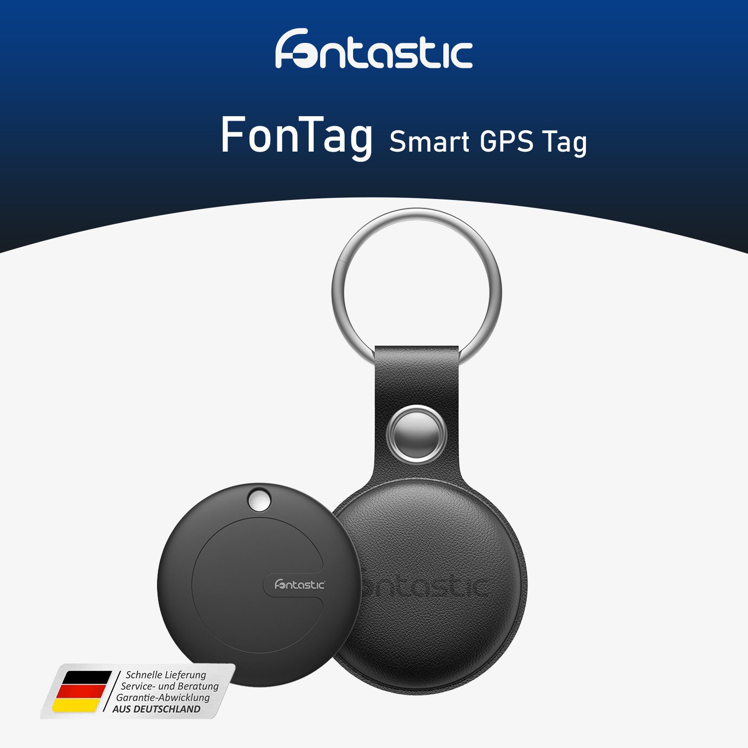fontastic FonTag Smart Finder Schlüsselfinder mit App iOS Bluetooth Tracker GPS-Ortungsgerät (MFI Zertifiziert)