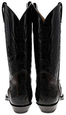 FB Fashion Boots CARLOS PATA Schwarz Braun Cowboystiefel Rahmengenähte Herren Westernstiefel.