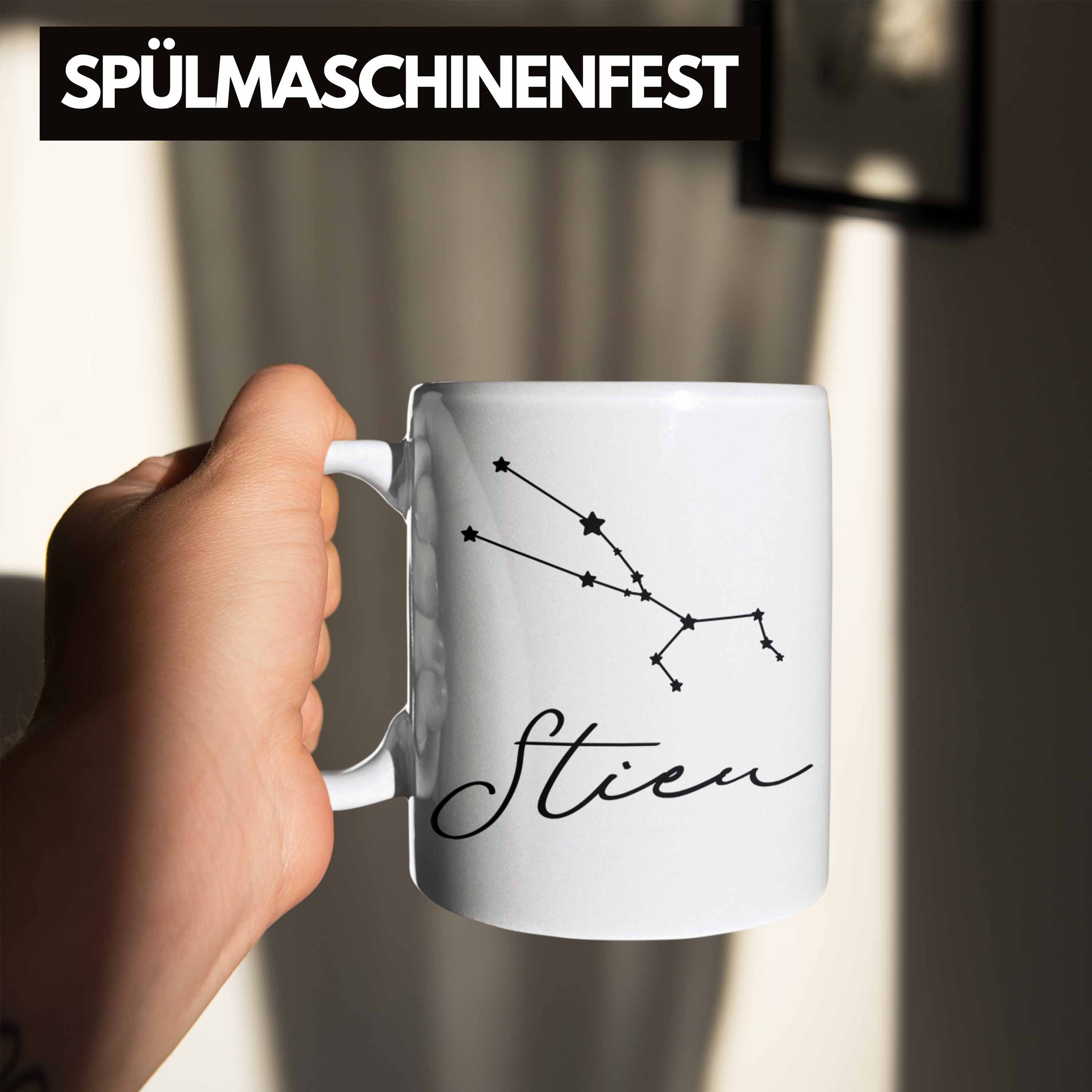 Horoskop Geschenk Trendation - Sternzeichen Stier Weiss Trendation Tierkreiszeichen Tasse Tasse