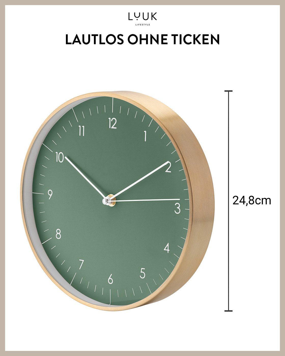 LUUK LIFESTYLE Wanduhr Helsinki (lautlos und ohne Ticken, modernes & skandi günstig online kaufen