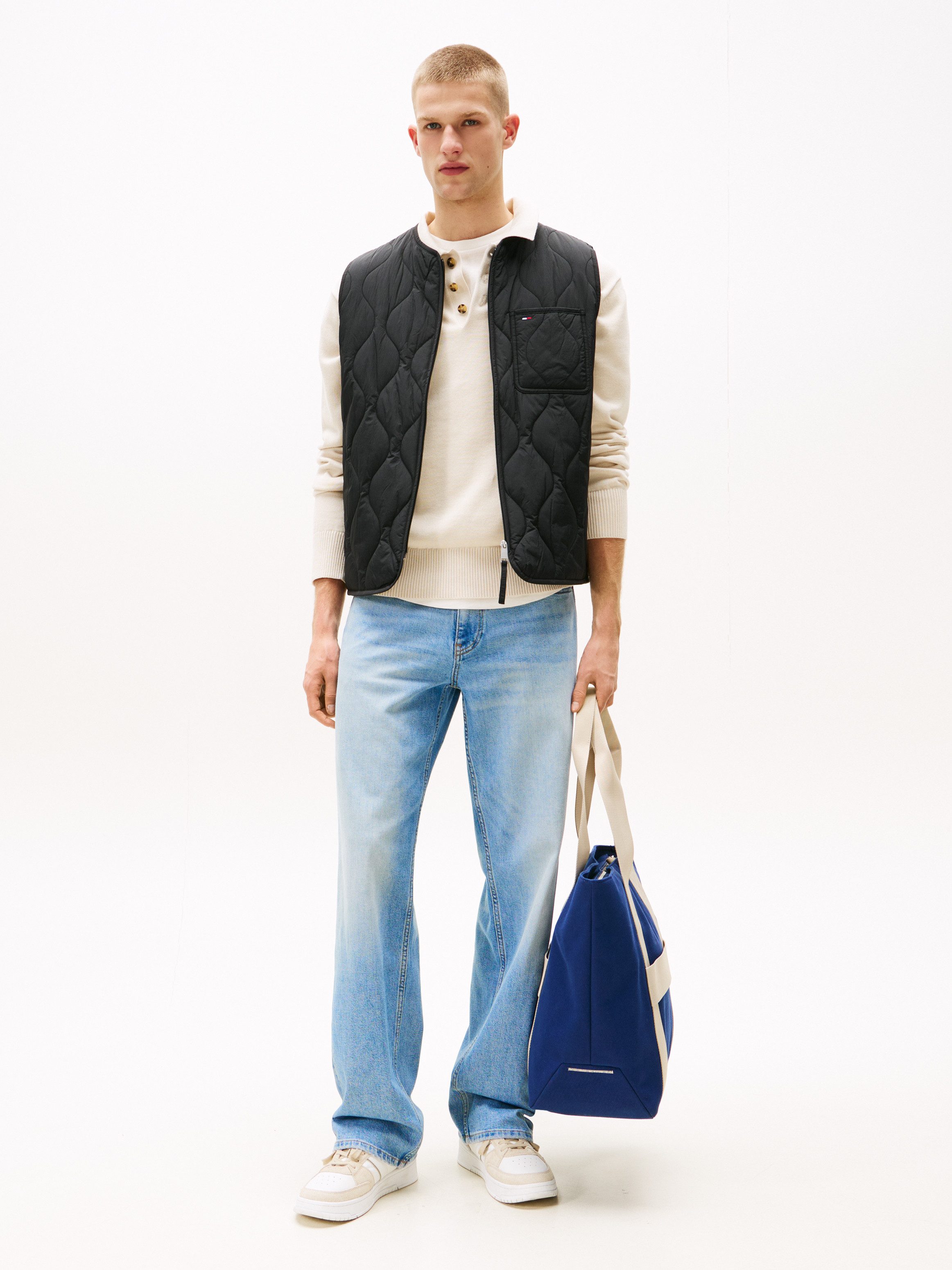 Tommy Jeans Steppweste TJM QUILTED VEST EXT Mit Rundhalsausschnitt