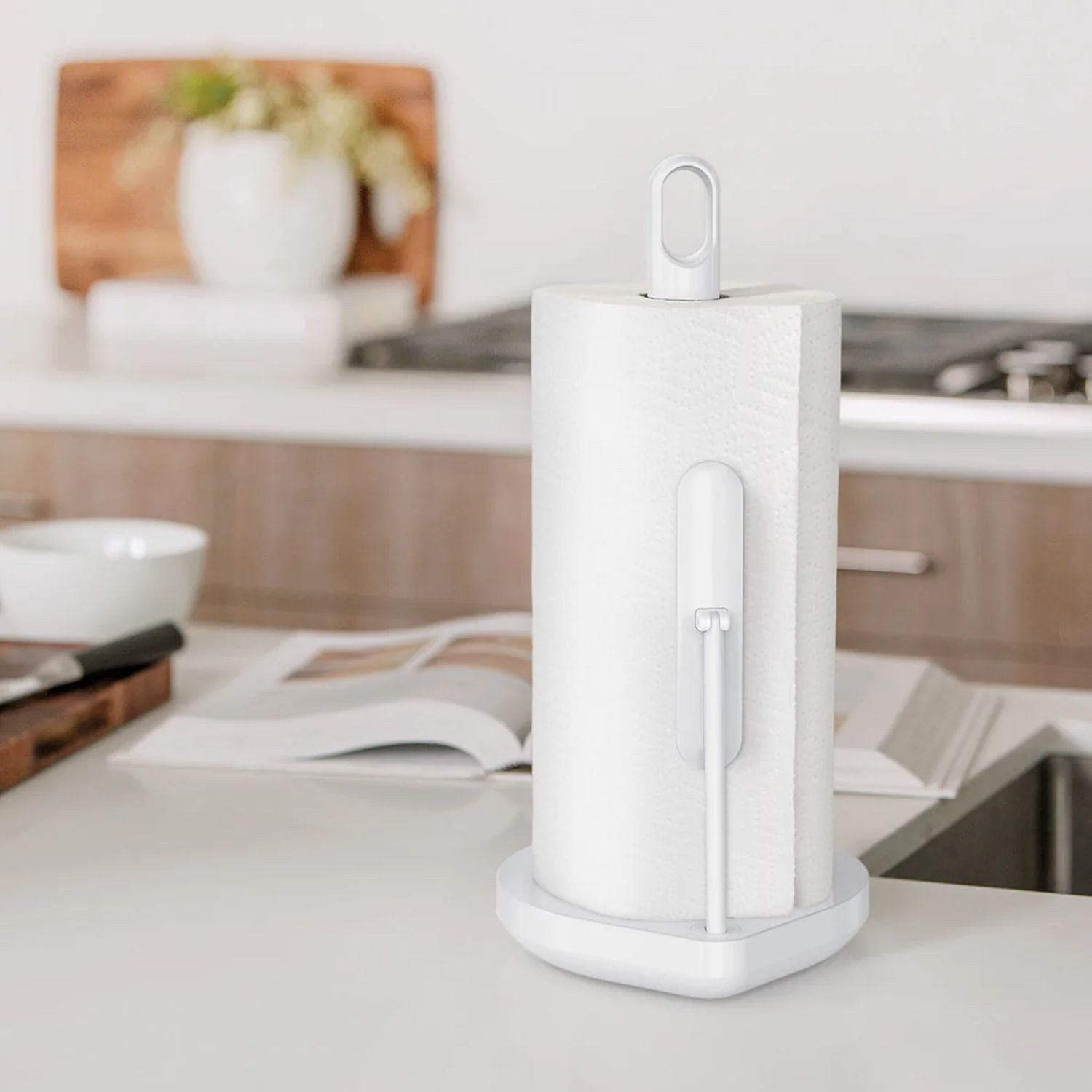 simplehuman Küchenrollenhalter Spannarm Weiß