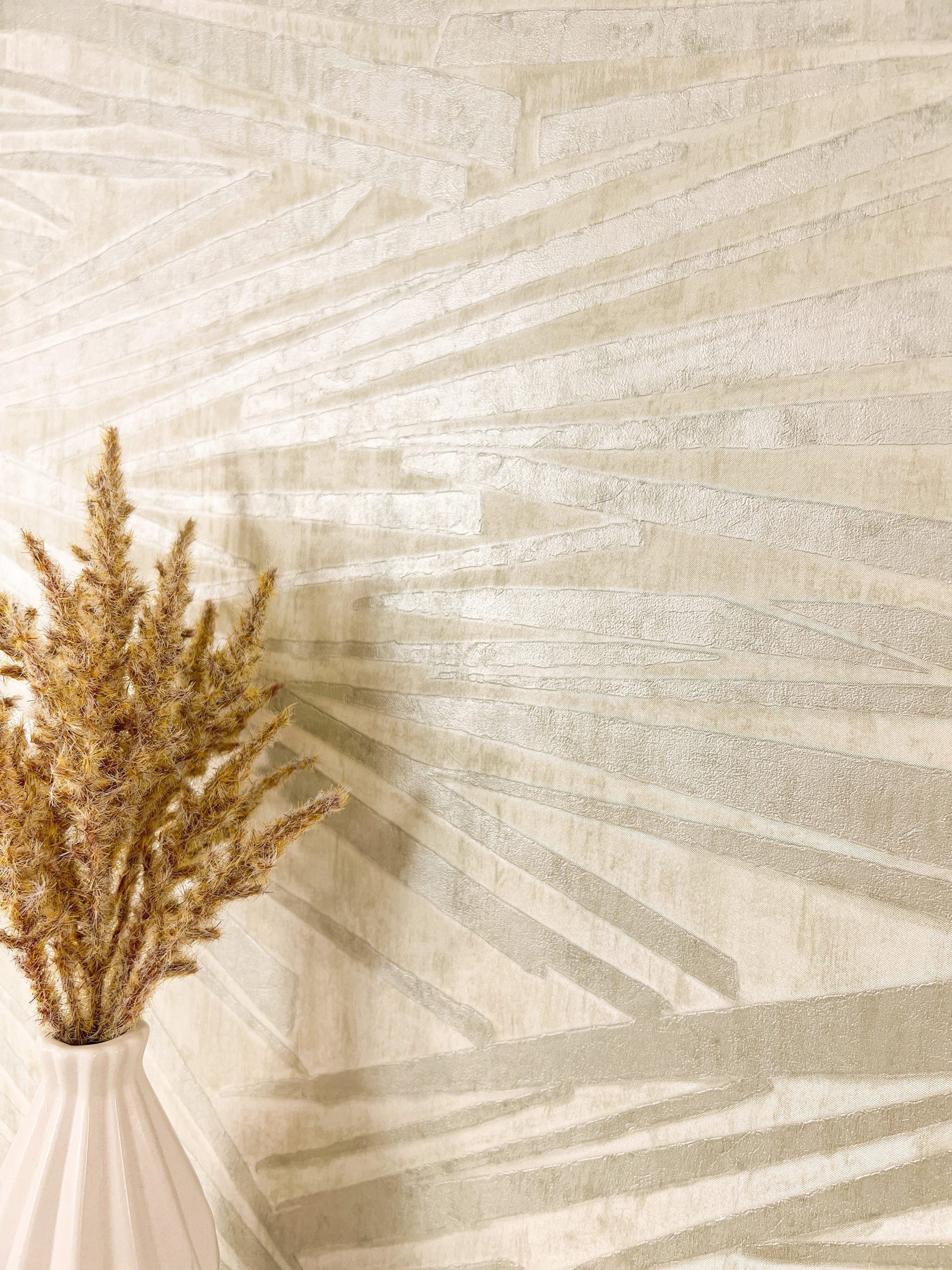 Newroom Vliestapete, Beige Tapete Glamour Linien günstig online kaufen