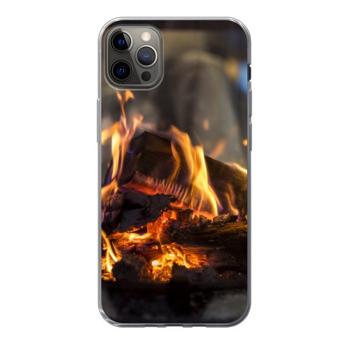 MuchoWow Handyhülle Ein brennender Kamin Handyhülle Apple iPhone 13 Pro Max Smartphone-Bumper Print Handy